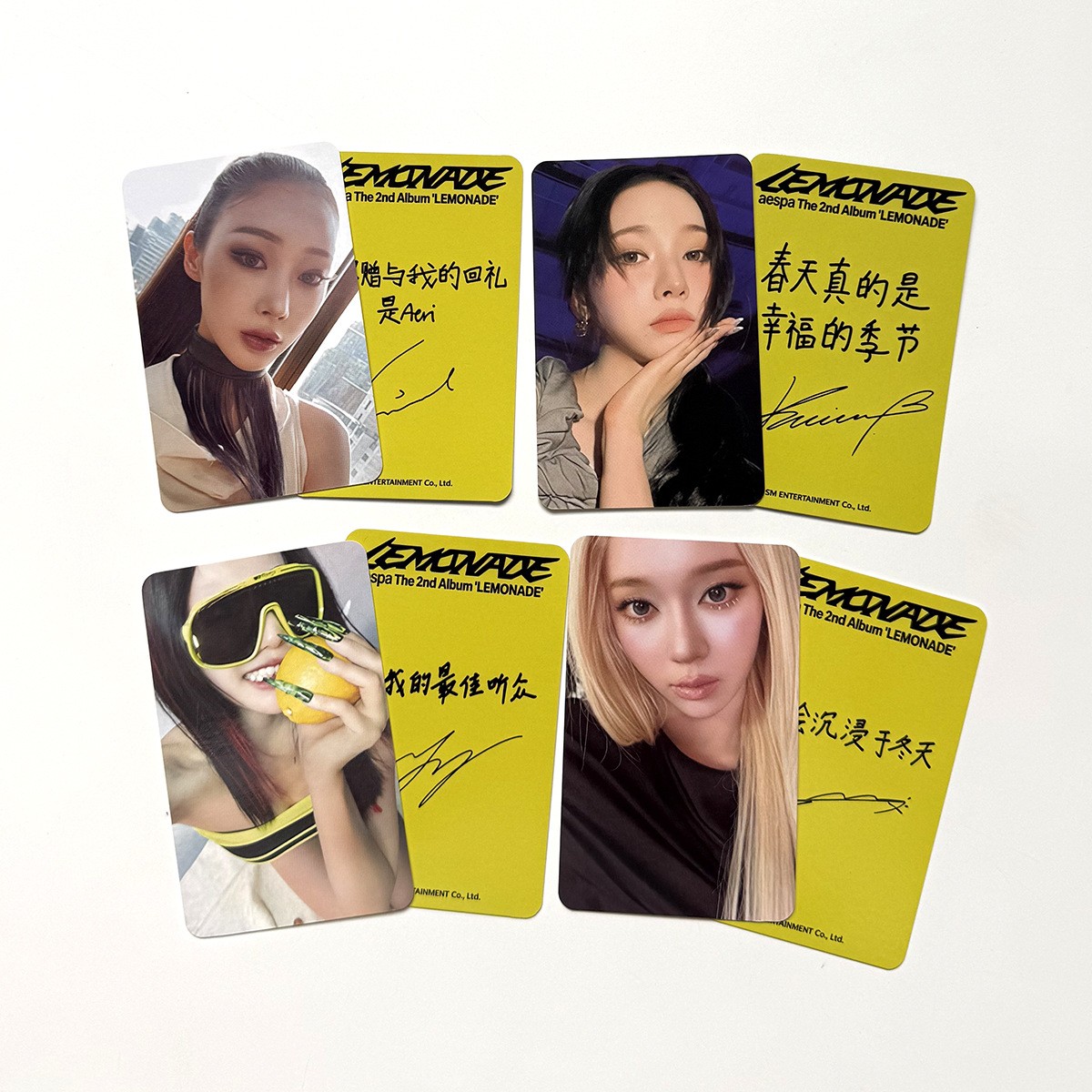 4Pcs Aespa Lemonade Starriver Photocard Karina Ningning Collect Photocards