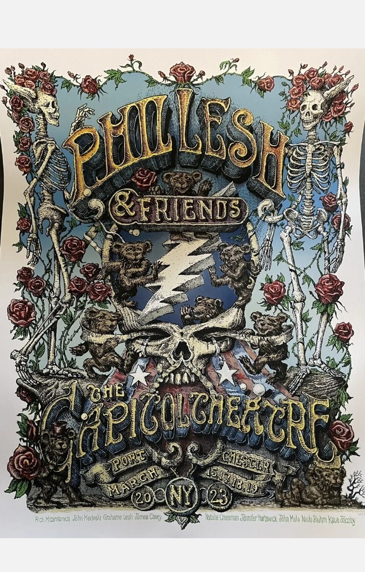 phil lesh and friends poster capitol theatre 3/15/2023 Grateful Dead welker reg