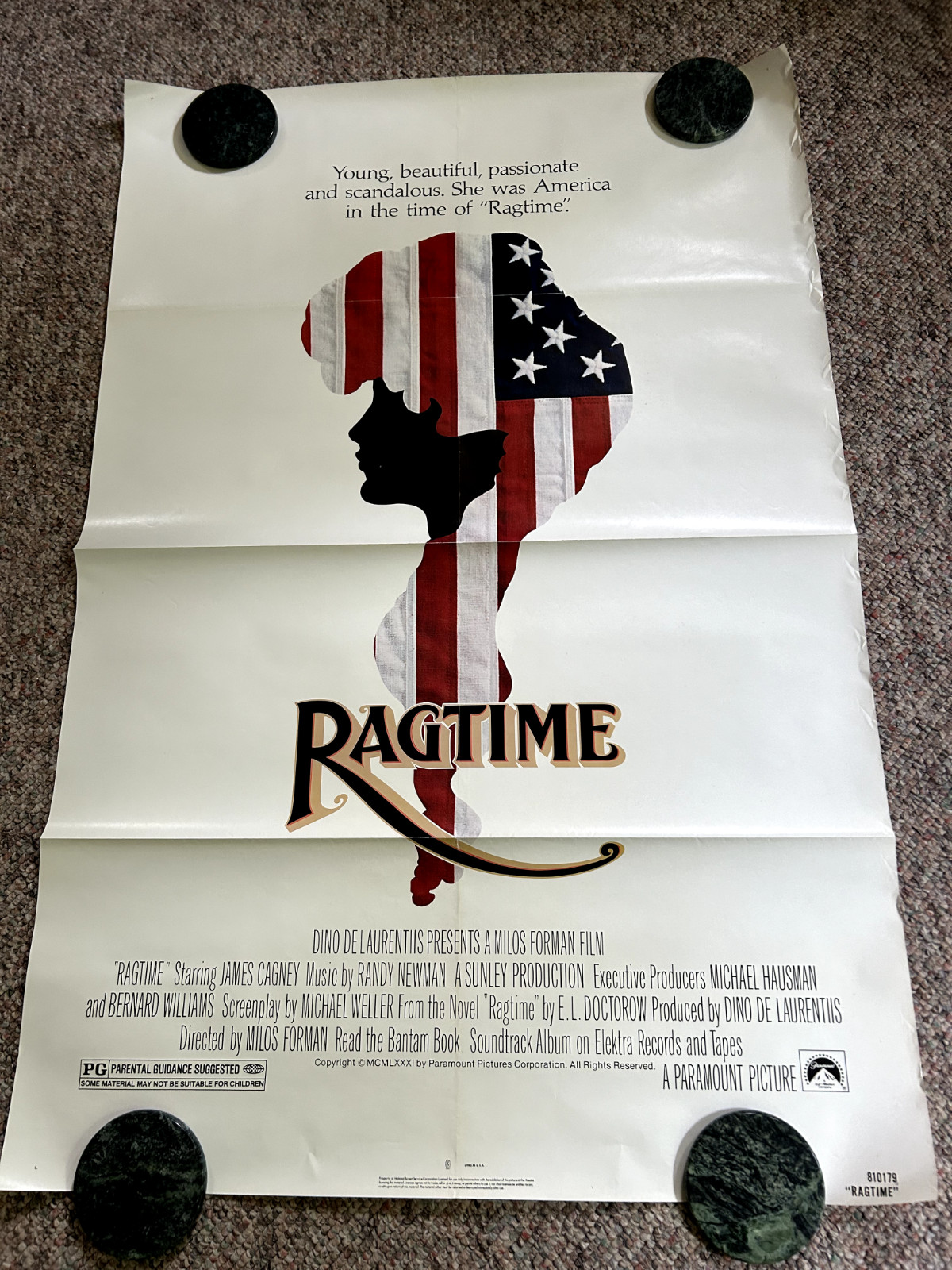 RAGTIME Original Movie POSTER 25.5 x 40, Single Sided, Folded, See Photo
