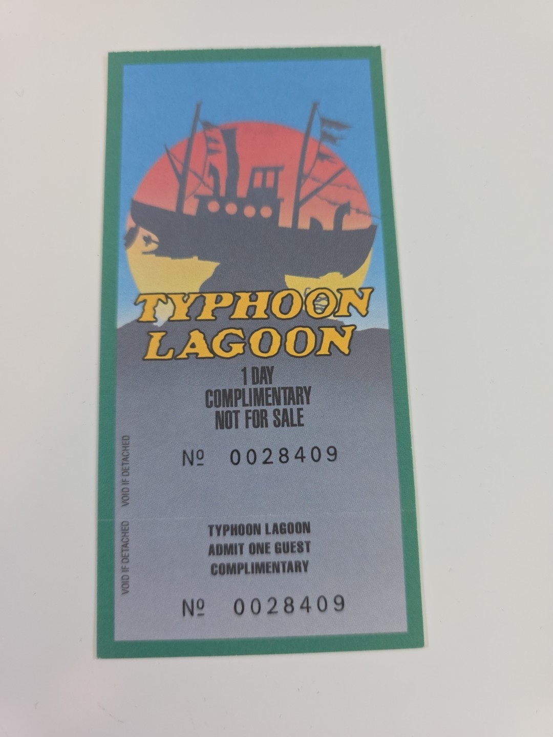 Typhoon Lagoon Disney UNUSED Ticket Walt Disney World 1989