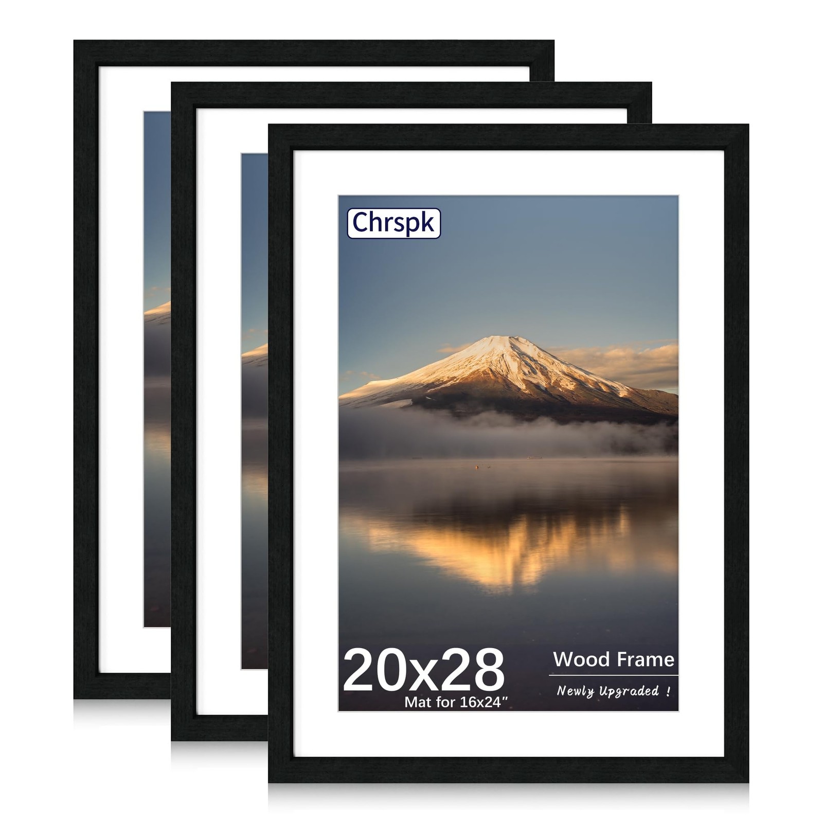 20X28 Poster Frame, Display Pictures 16X24 with Mat or 20X28 Without, Wall Ha…