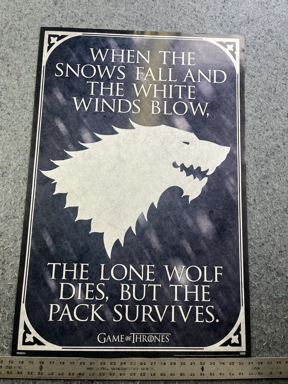 Game of Thrones House Stark Quote Poster 24×36 HBO Licensed Pyramid America