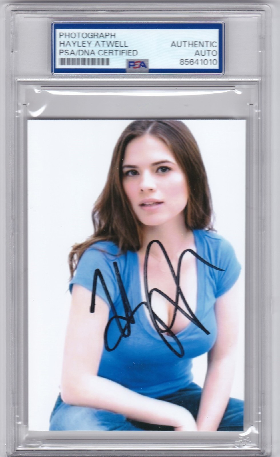 HAYLEY ATWELL PSA DNA AUTOGRAPHED SIGNED 3.5 X 5 CUT PHOTO MARVEL PEGGY CARTER