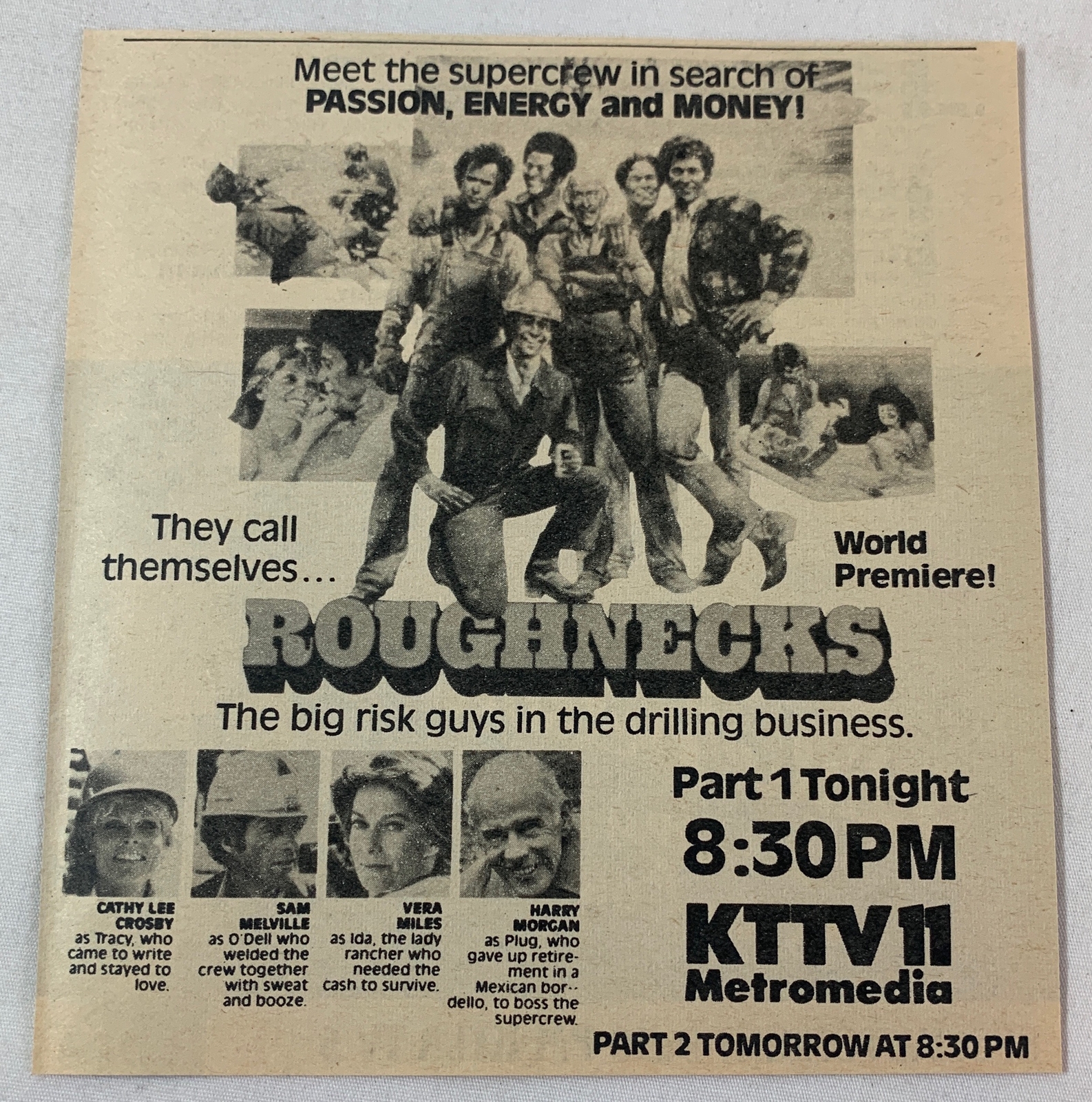 1980 KTTV tv ad ~ ROUGHNECKS meet the supercrew