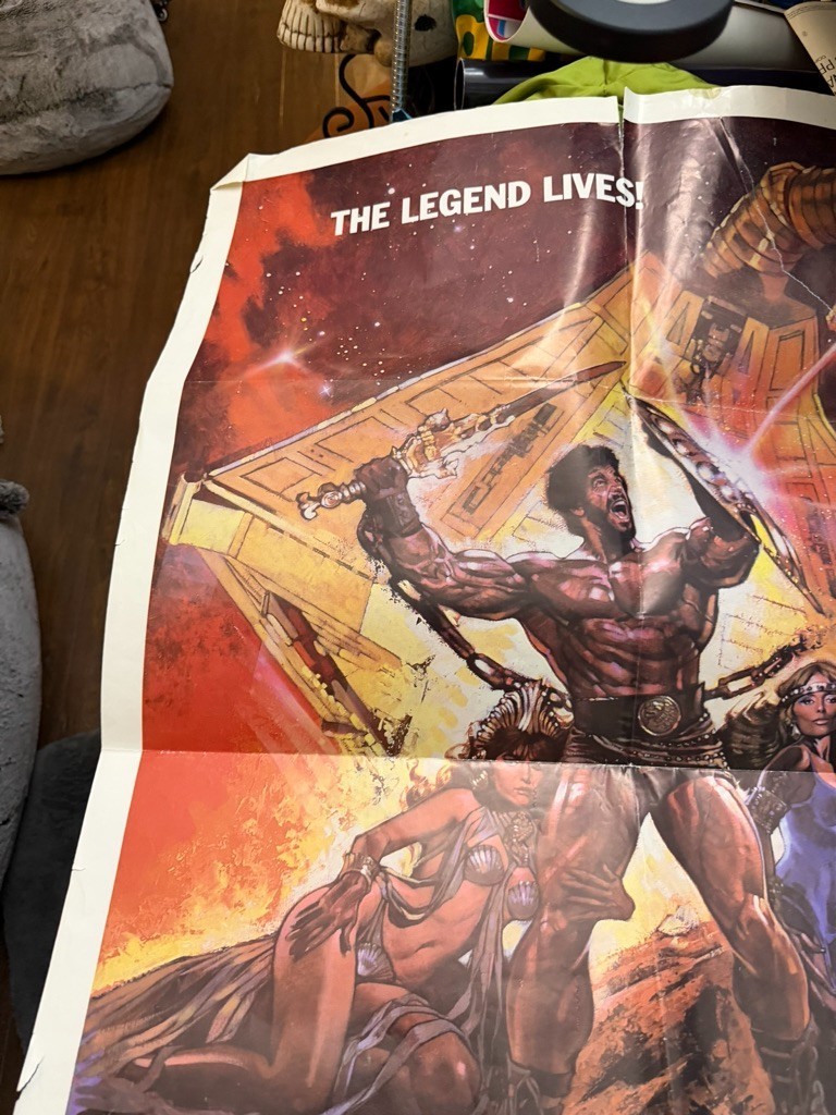 Signed HERCULES Poster By Sybil Danning Full Sheet 41 x 28