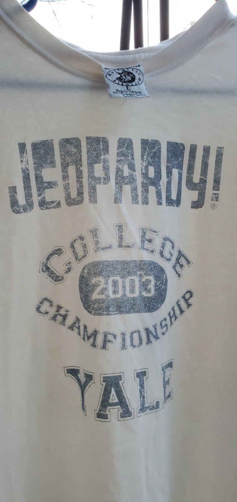 Jeopardy College 2003 Championship Yale Long Sleeve Crew Shirt-Alex Trebek