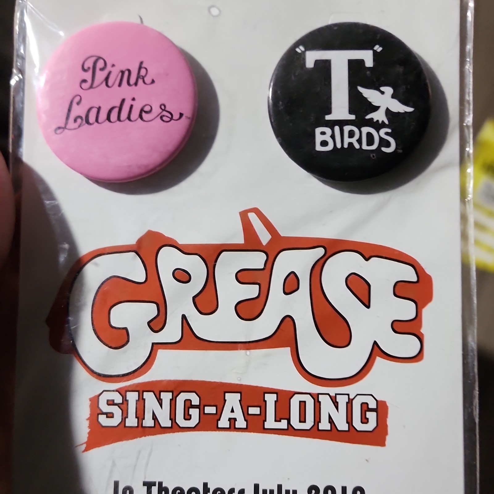 Grease Sing-A-Long Movie Promo Pinback Buttons Set “Pink Ladies” T-BIRDS