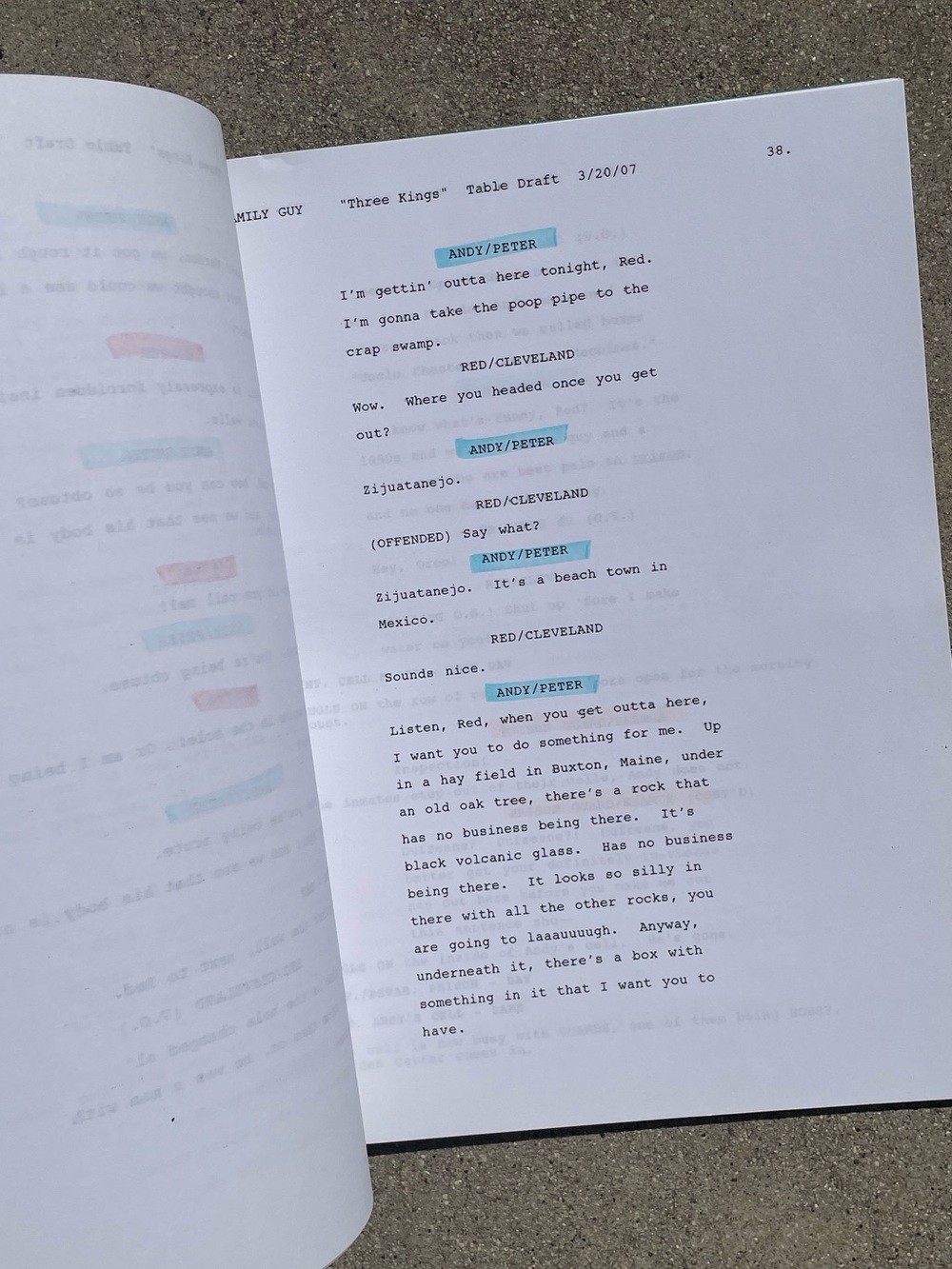 Family Guy SETH MACFARLANE 2007 Three Kings Production Draft Scripts Highlights