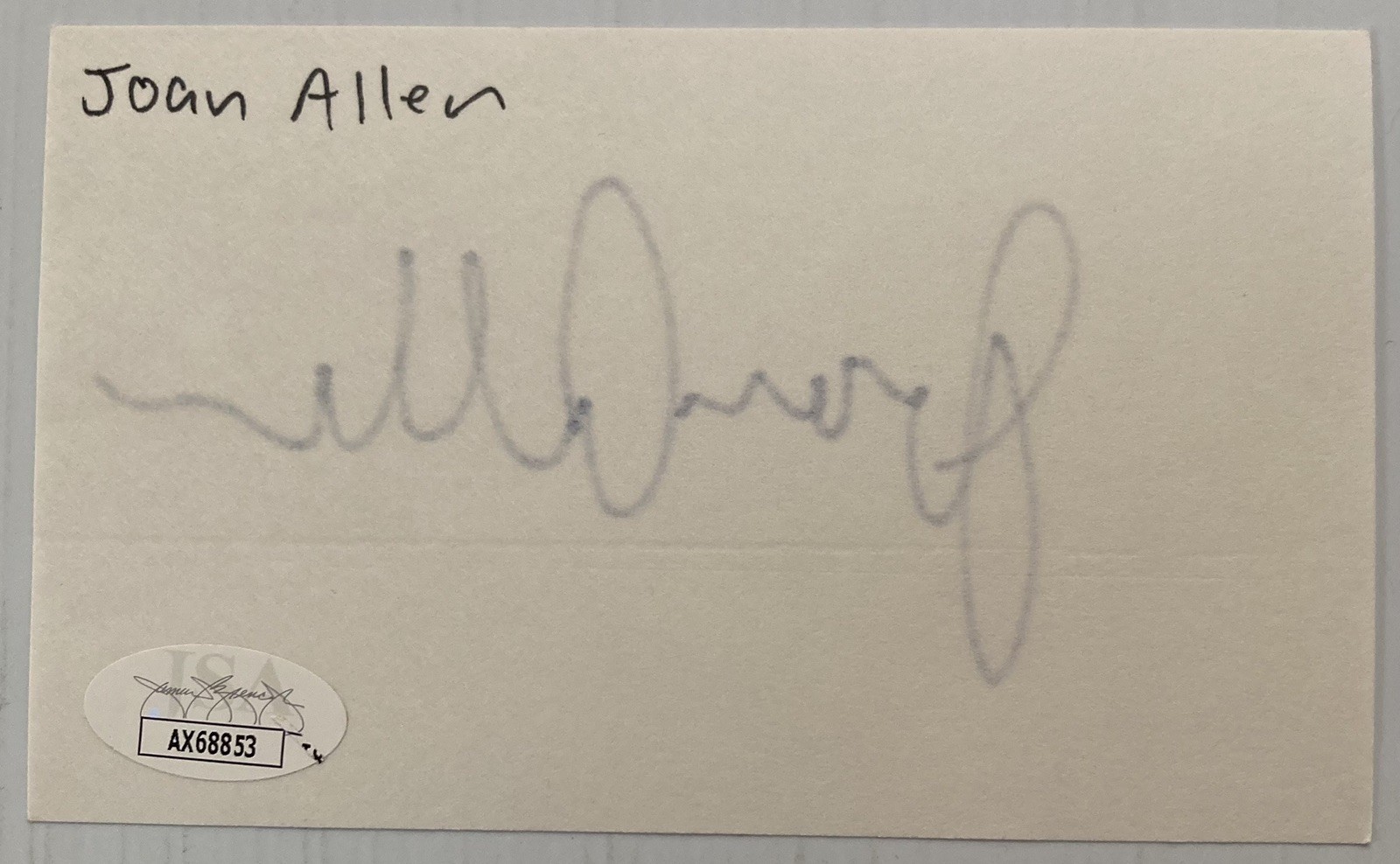 Nixon Bourne Joan Allen Signed Autograph 3×5 Index Card – JSA Cert – FREE S&H!