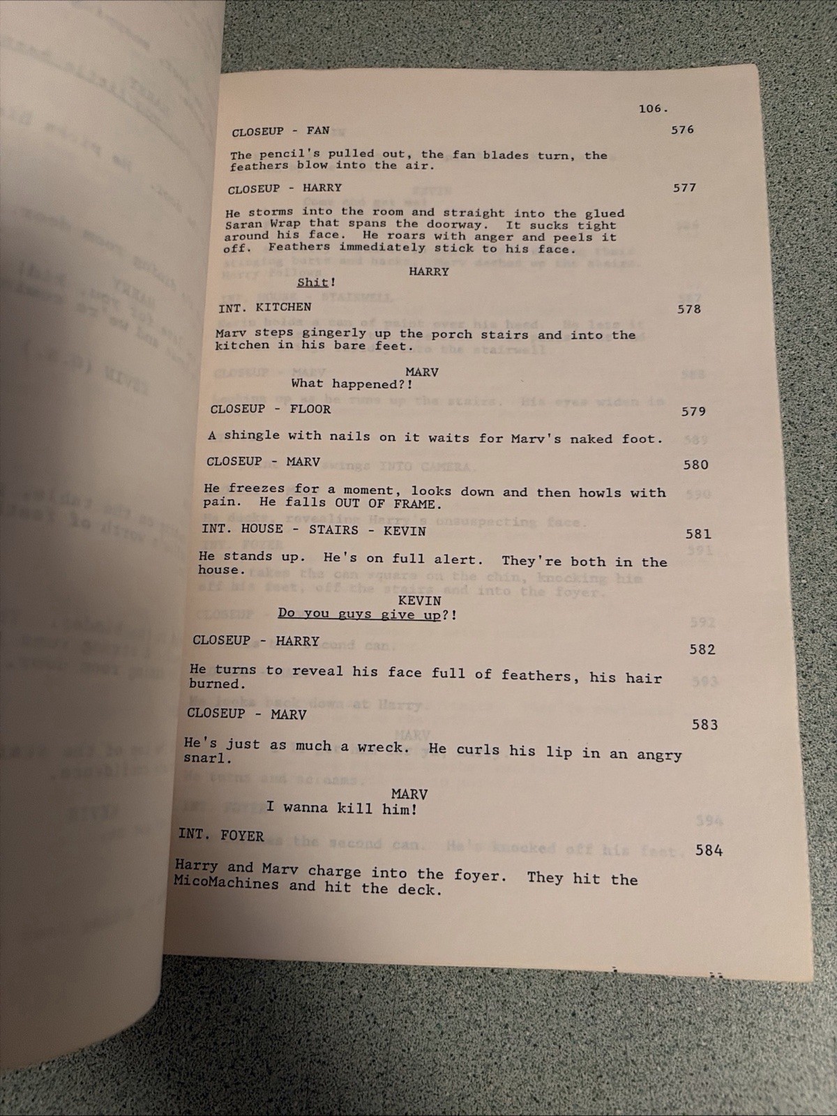 1990 HOME ALONE Script Screenplay Movie Film Macaulay Culkin Catherine O’Hara