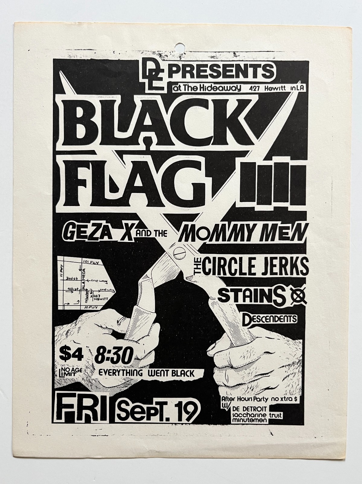 Black Flag Flyer Raymond Pettibon Punk The Circle Jerks Stains Germs Poster