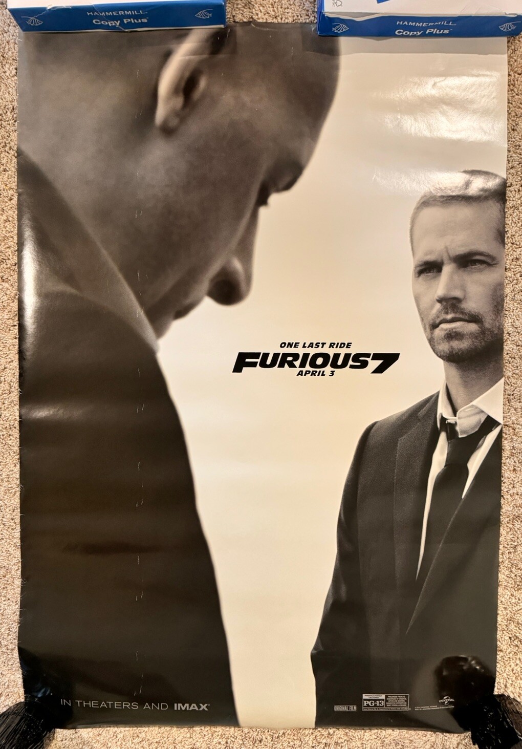 FURIOUS 7 MOVIE POSTER Double Sided 27×40 PAUL WALKER VIN DIESEL