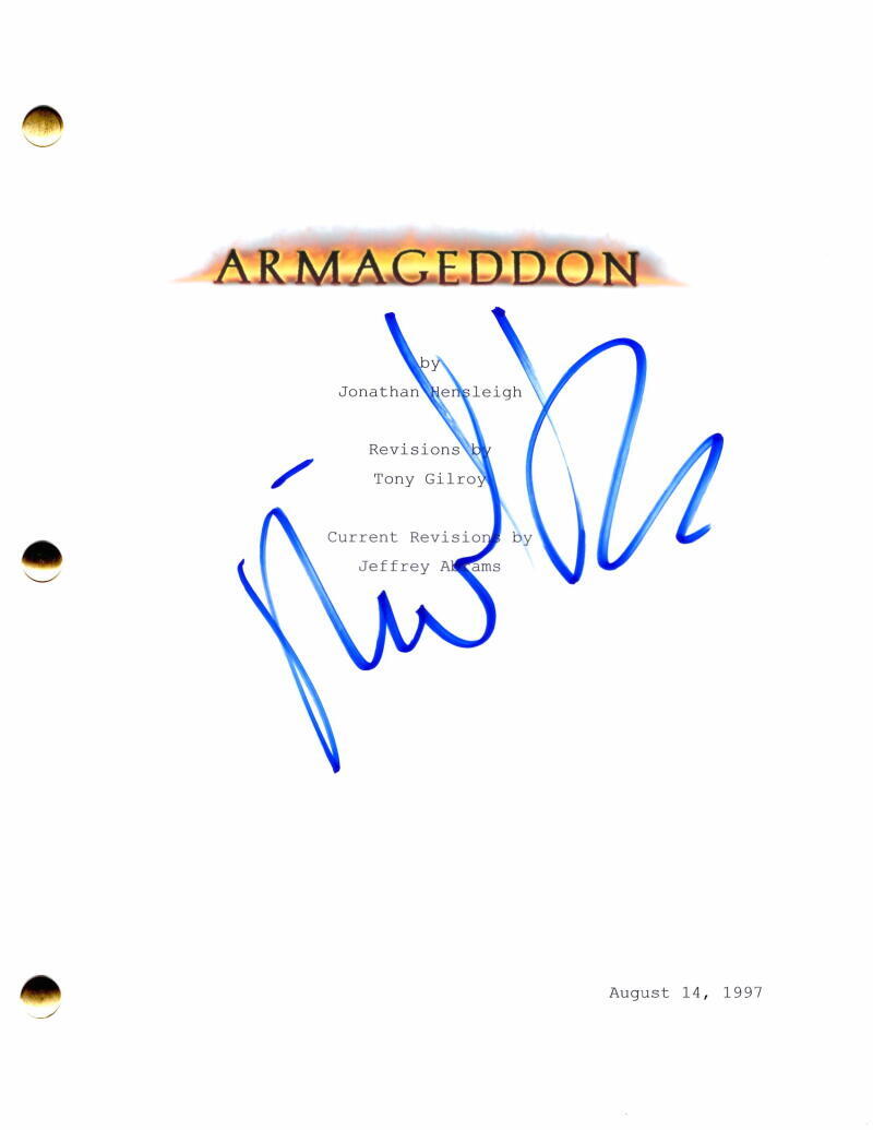 Michael Bay Signed Autograph Armageddon Full Movie Script starring Bruce Willis