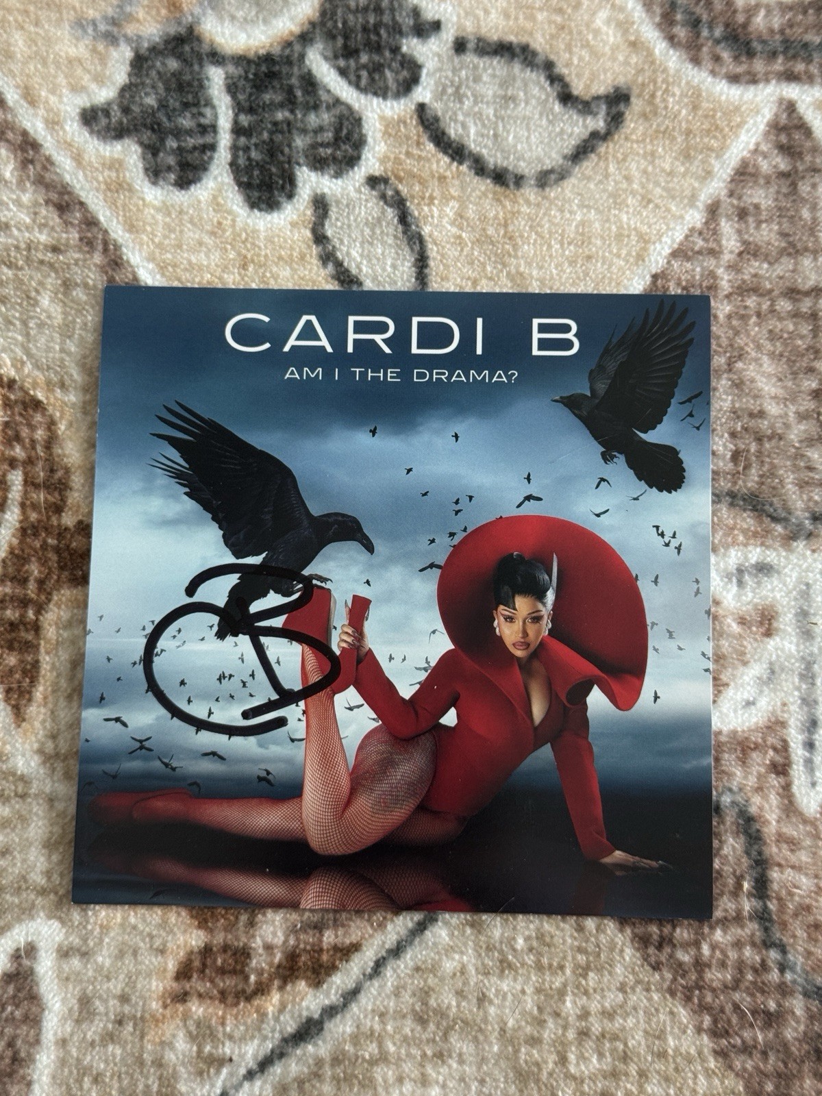 Cardi B Am I The Drama Signed Vinyl & CD Insert Lot 8 Autographs Rare