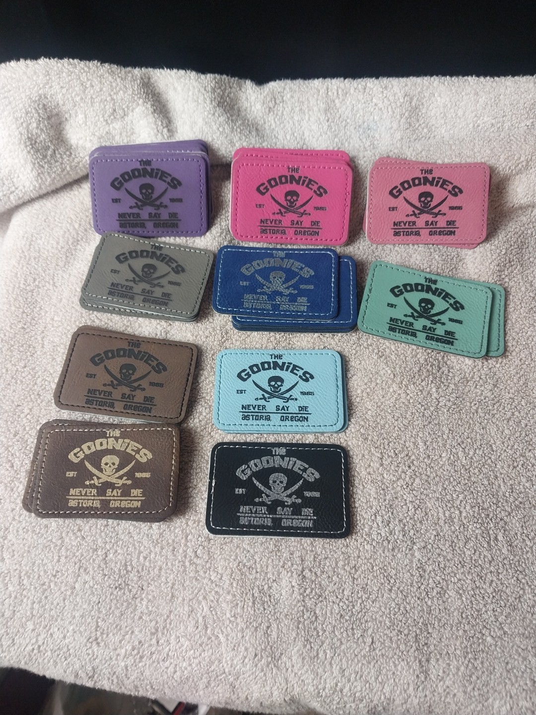 1 GOONIES NEVER SAY DIE ASTORIA OREGON LEATHER PATCH CRAFT Choice of color