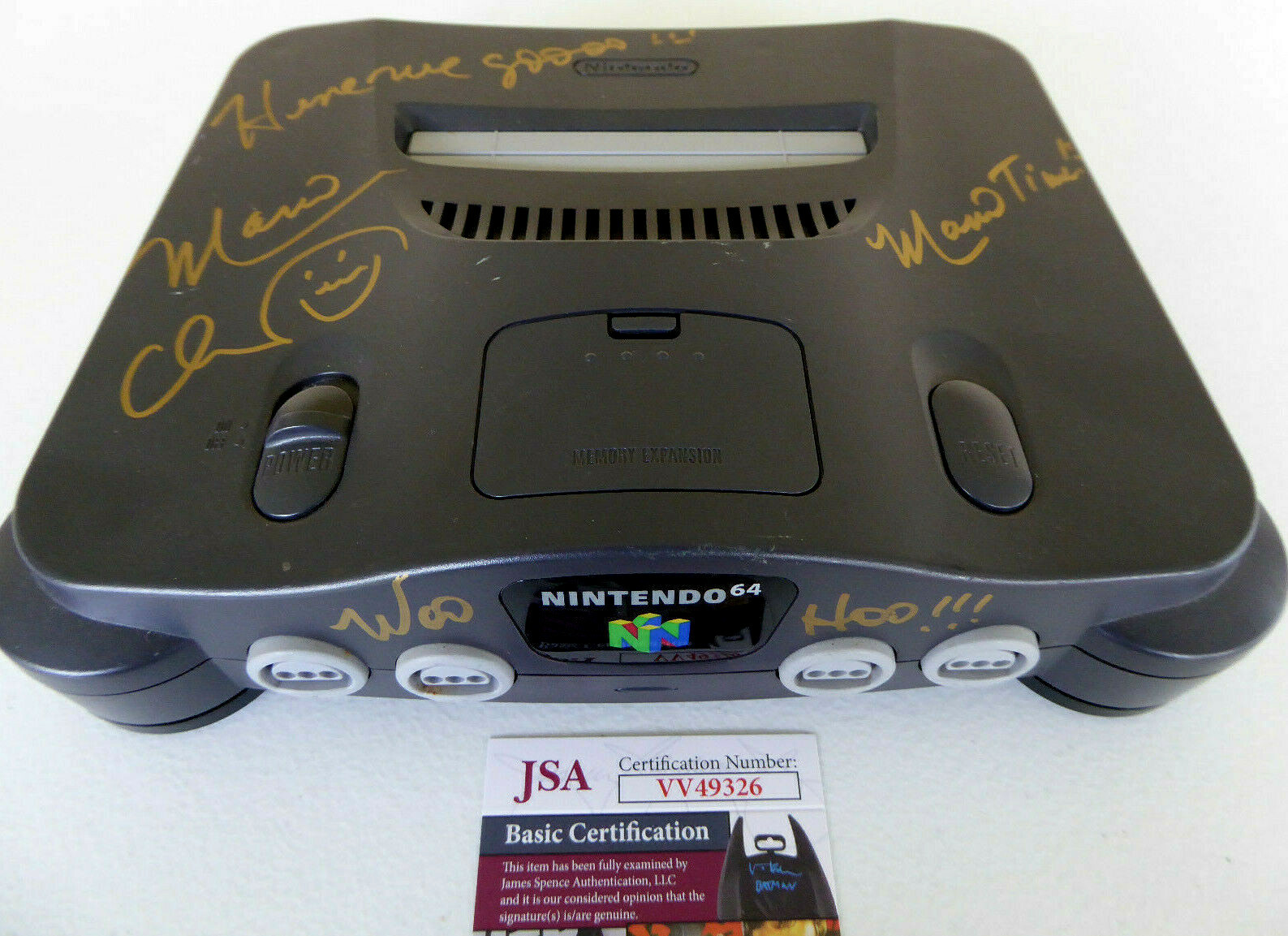 Charles Martinet Signed Nintendo 64 Game System, Voice of Mario, Luigi, JSA COA