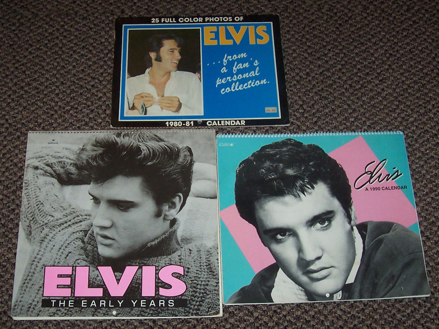 (3) Vintage Elvis Presley Calendars – 1980/1981, 1989, 1990 – L@@K !