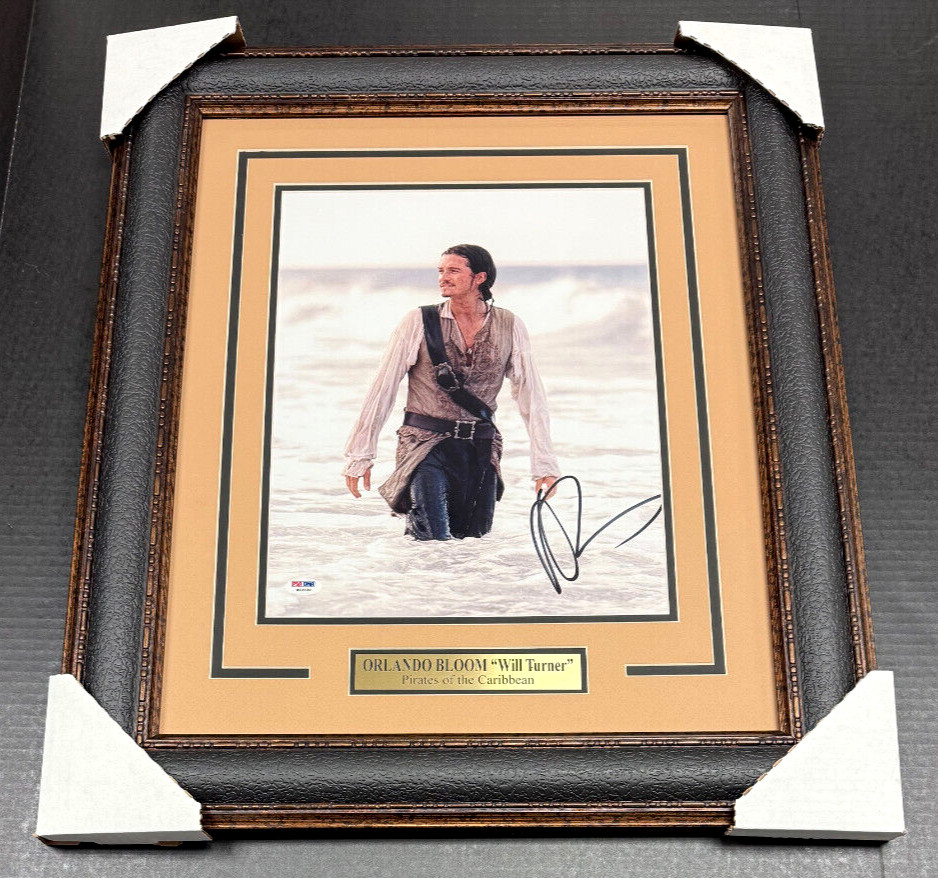 Orlando Bloom Pirates Of The Caribbean Autographed 11×14 Photo Framed PSA
