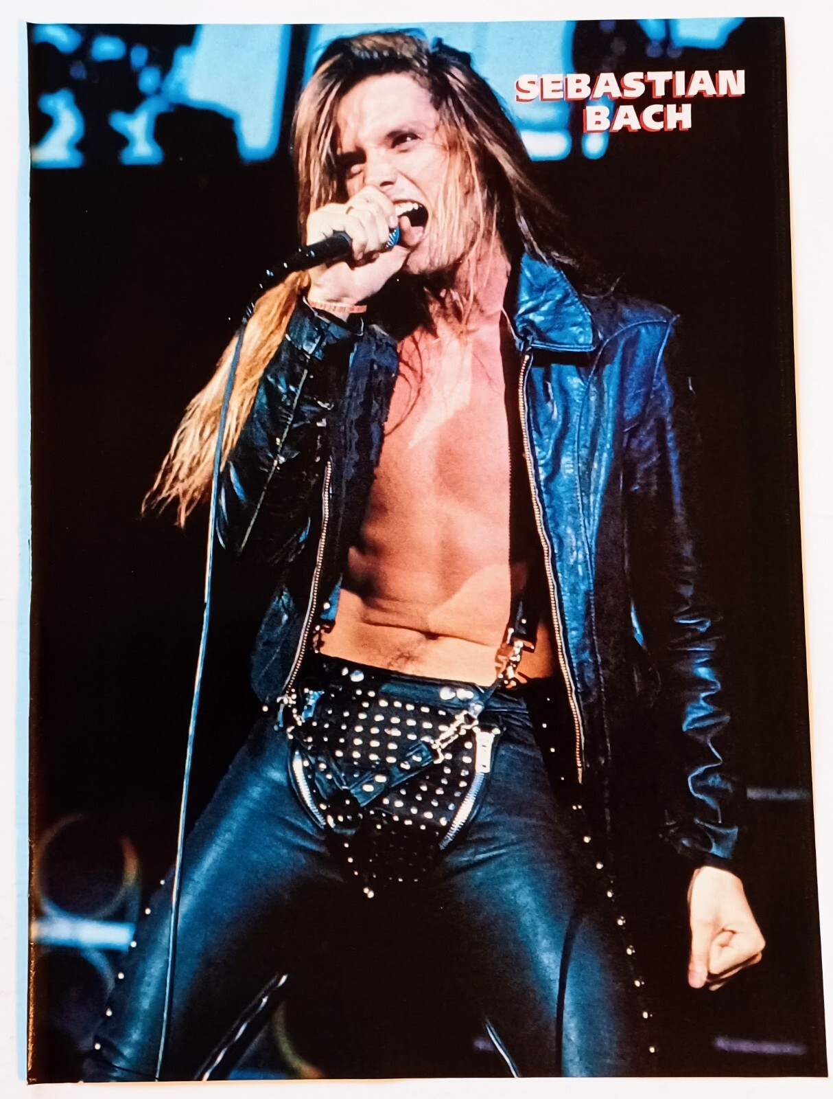 SKID ROW~SEBASTIAN BACH LIVE~1992 POSTER~FULL PAGE PRINT MAGAZINE PINUP CLIPPING