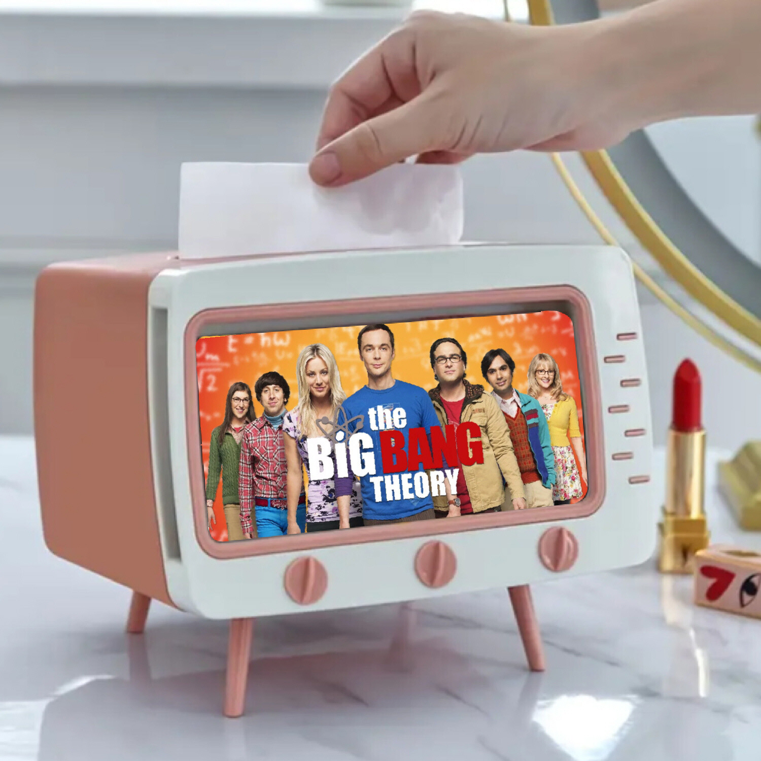 The Big Bang Theory Show TV Set Kleenex Dispenser Box, Smartphone Holder
