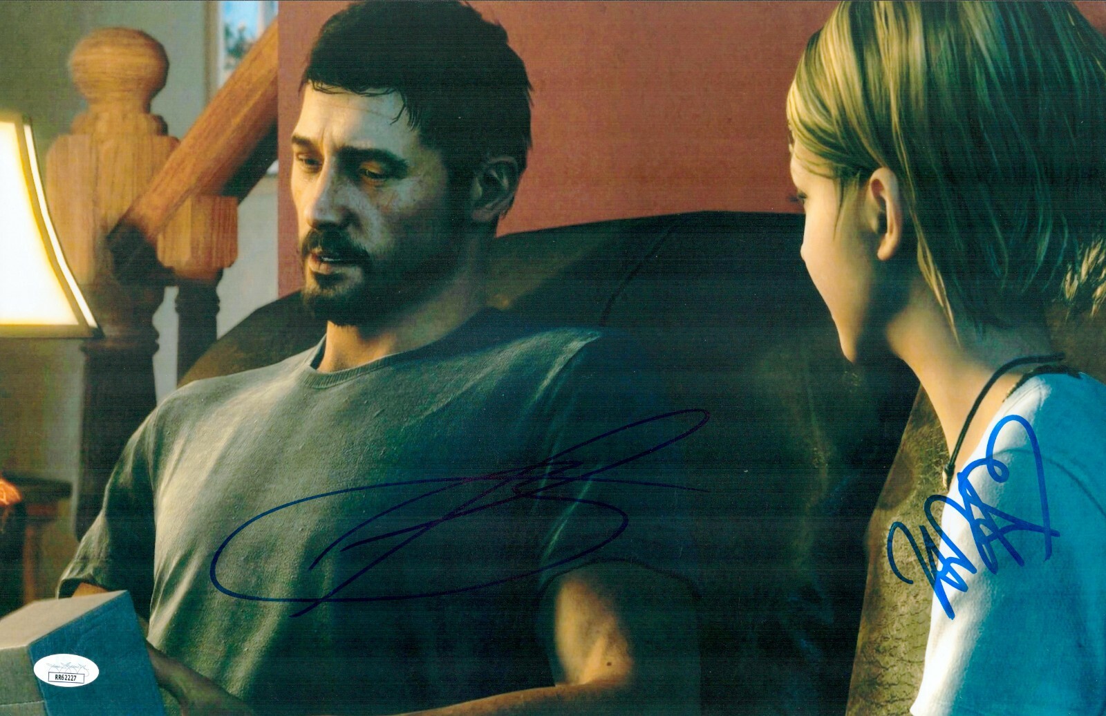 Troy Baker Hana Hayes Signed 11×17 Last of Us Authentic Autograph JSA COA