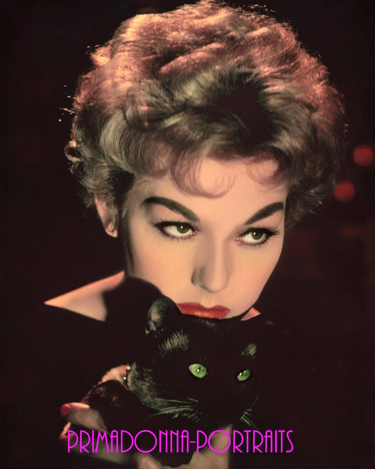 KIM NOVAK 8X10 Lab Photo 1950s Color w/ Cat “BELL, BOOK & CANDLE” ROBERT COBURN