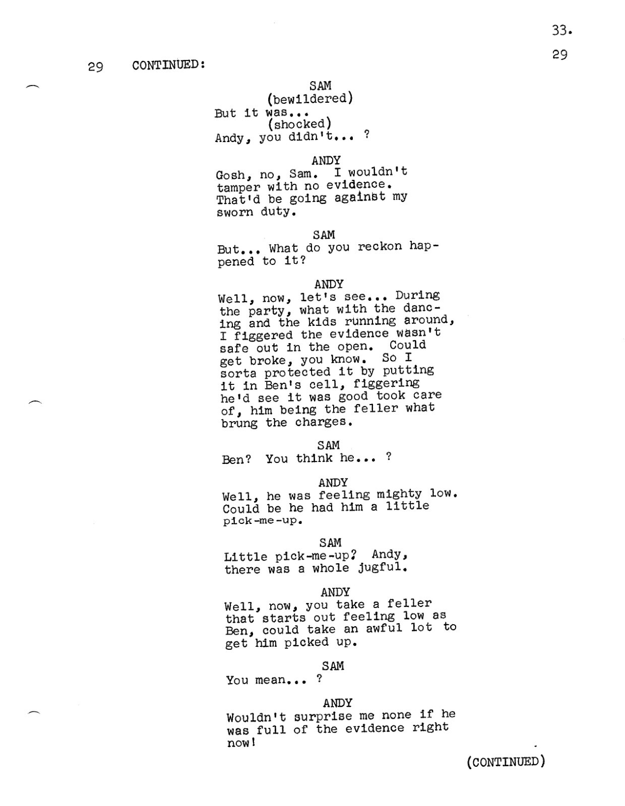 ANDY GRIFFITH SHOW TV Series Script, CHRISTMAS Episode, Don Knotts, Ron Howard