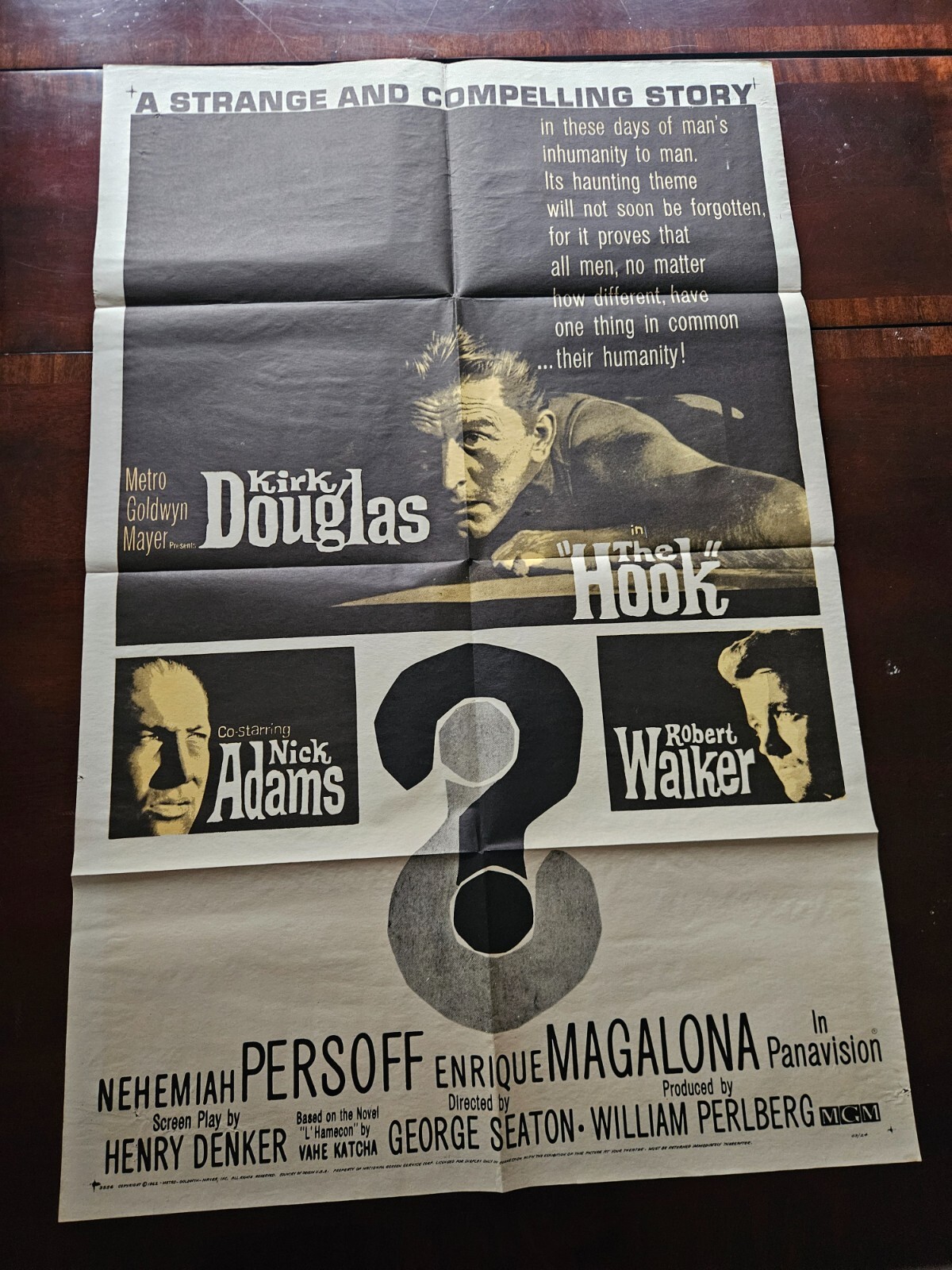 1963 THE HOOK Original One Sheet Kirk Douglas KOREAN WAR MILITARY THRILLER