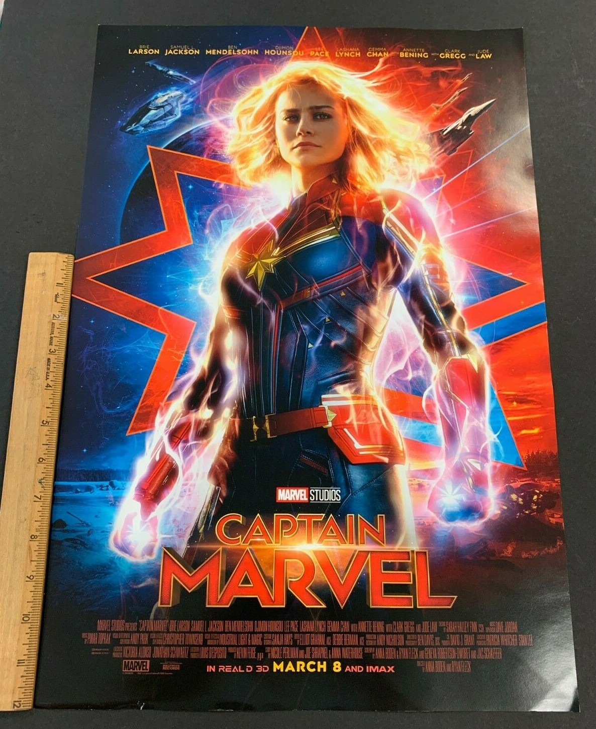 2018 DISNEY MARVEL ADVANCE PROMO CAPTAIN MARVEL DOUBLE SIDED POSTER 13.5X20 PB24