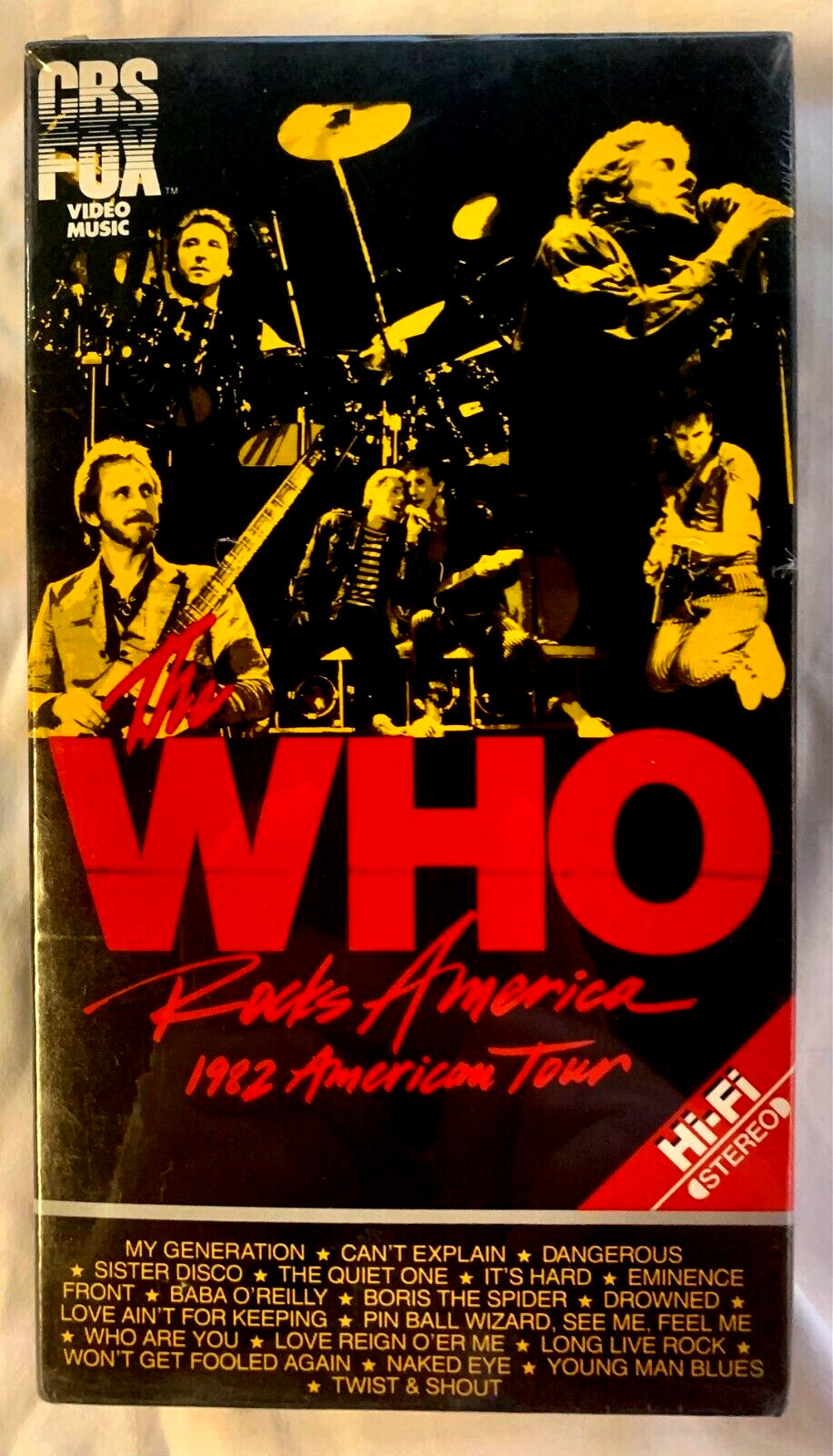 The Who Rocks America 1982 American Tour VHS Tape Hi-Fi Stereo NEW SEALED HTF