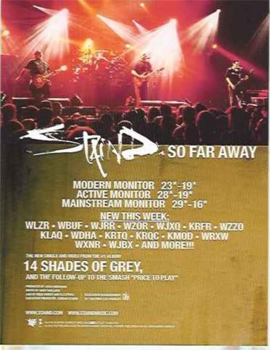 2003 Aaron Lewis STAIND SO FAR AWAY Promo Trade Ad – Original Rock Music Advert