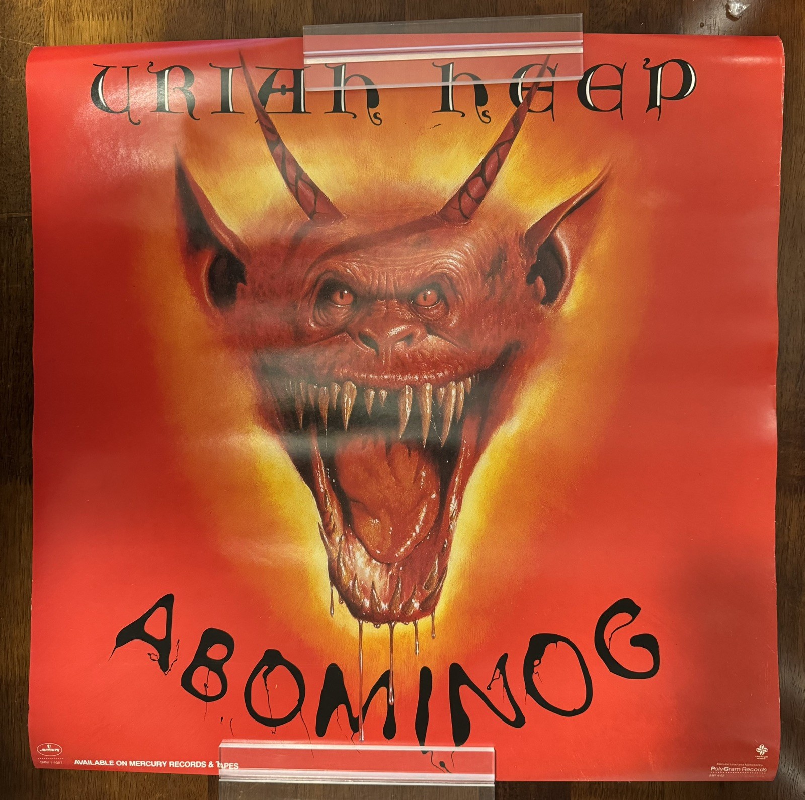 Uriah Heep Abominog Original Promo Poster 1982 Vintage 23×23