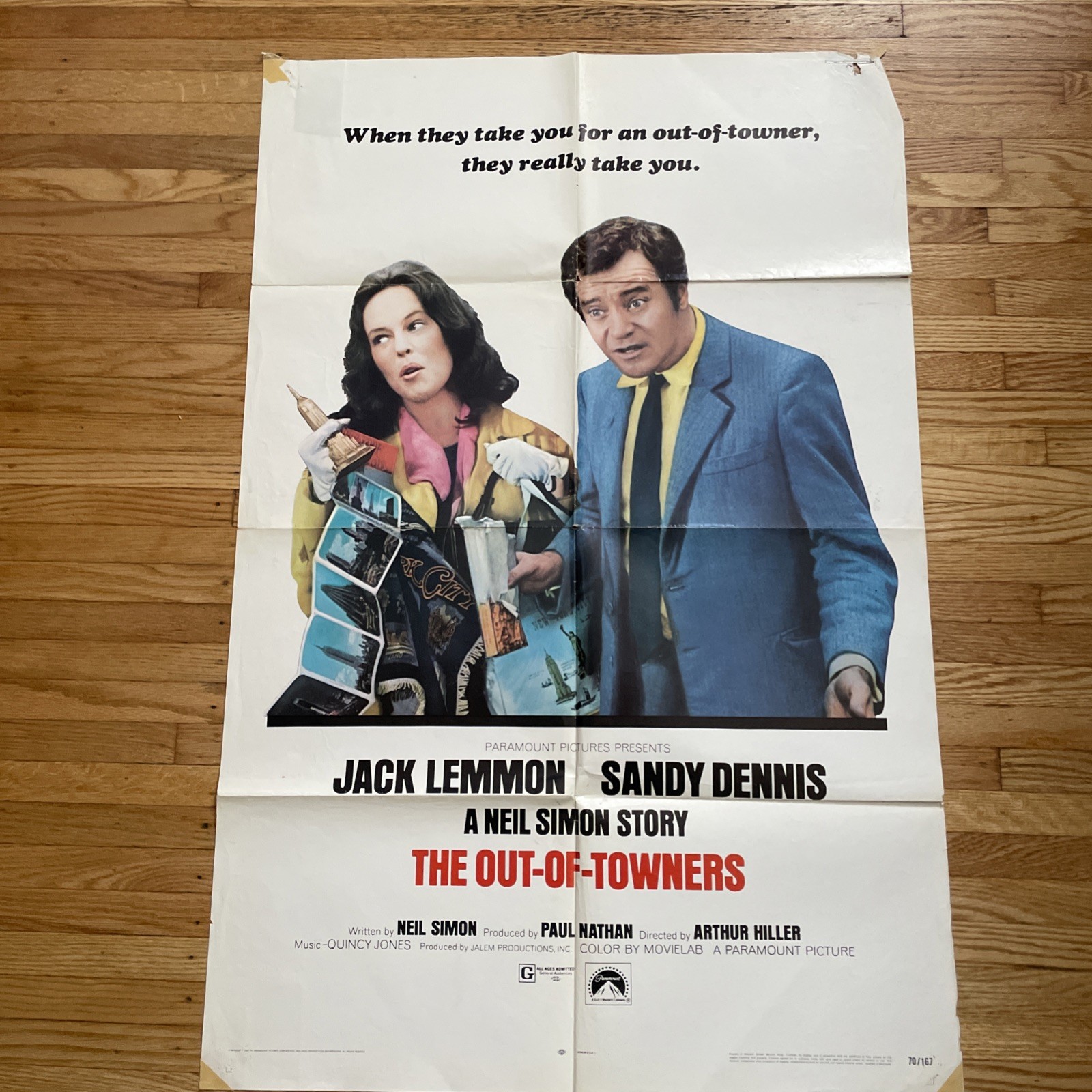 Original Out Of Towners Neil Simon Movie Poster 1969 One Sheet NSS 70/167