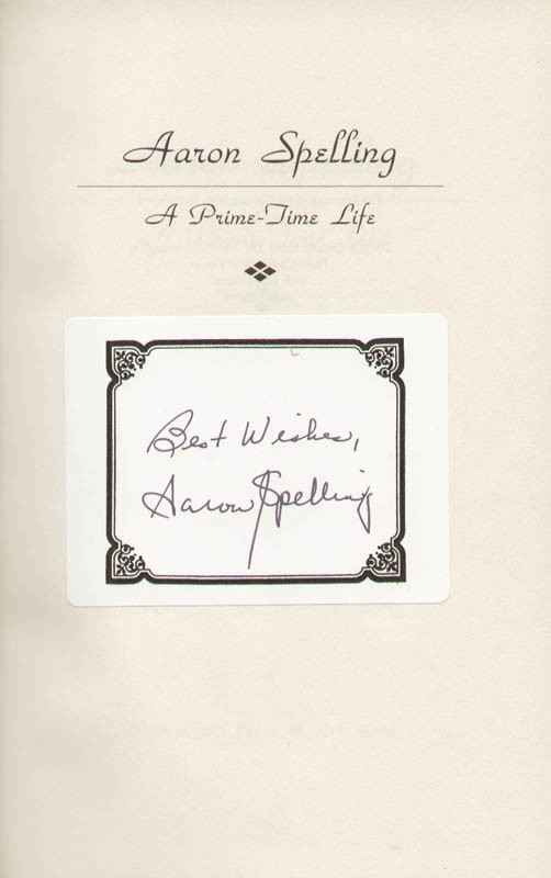 AARON SPELLING – BOOK PLATE SIGNED