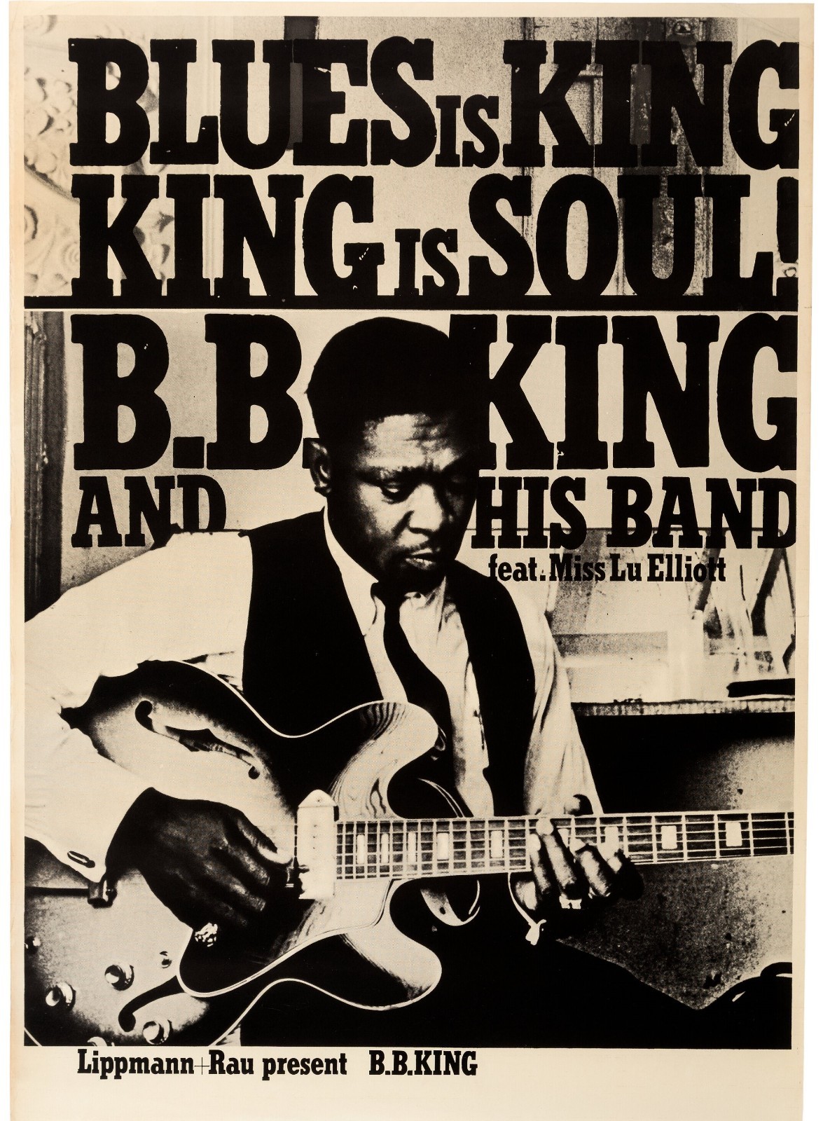 1968 B.B. KING CONCERT POSTER WALL ART PRINT GERMANY TOUR BB KING SIZE 11X17inch