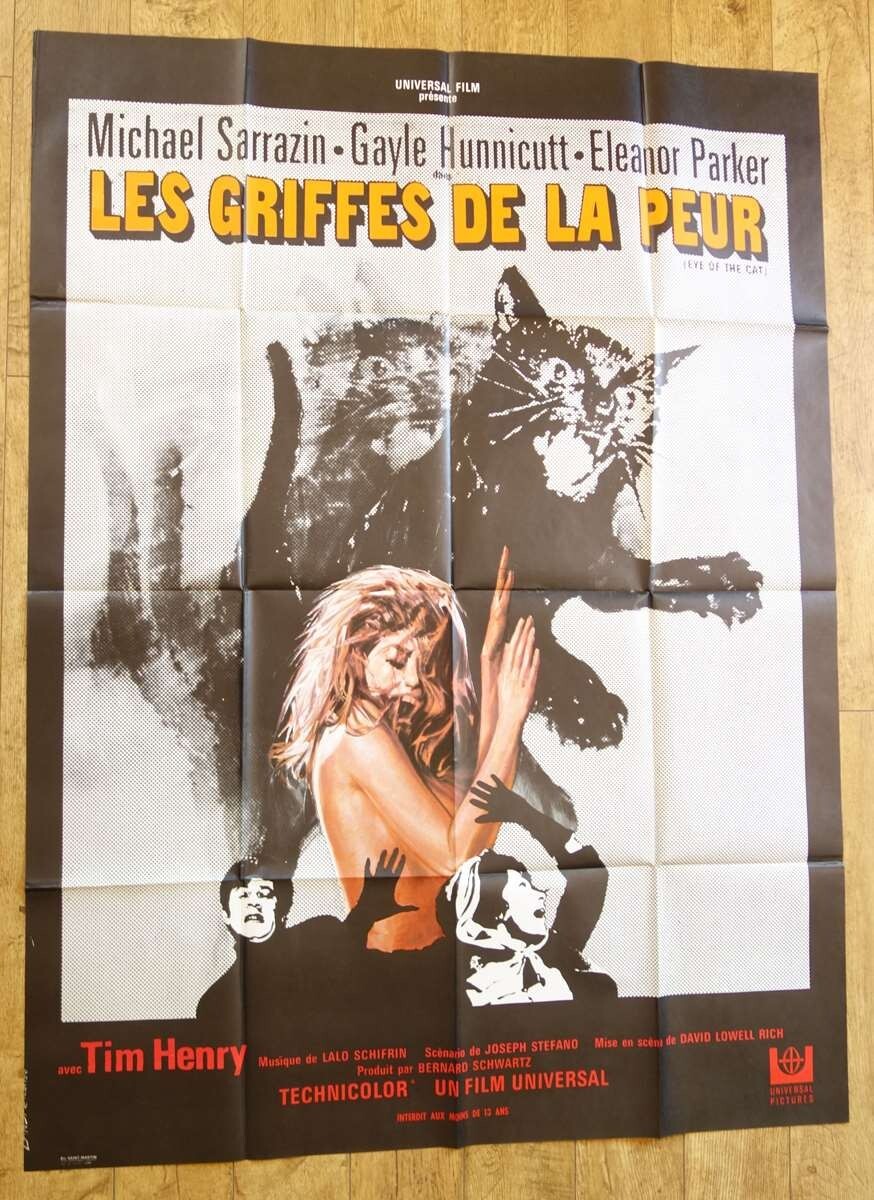 EYE OF THE CAT horror original LARGE french movie poster ’69