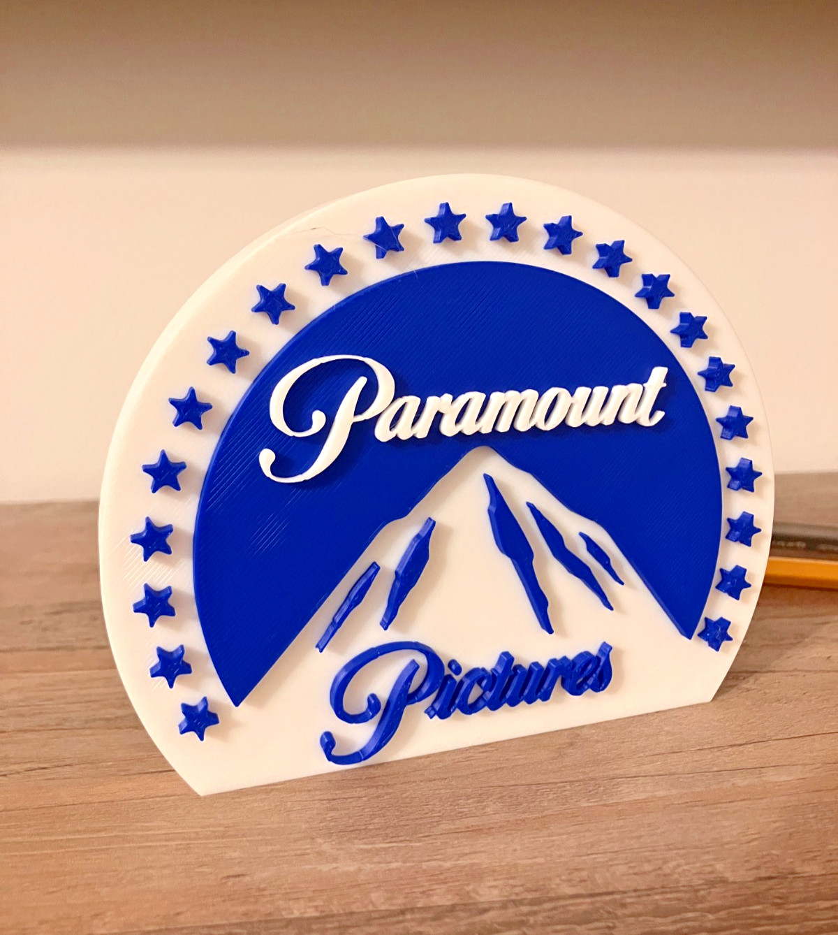 Paramount Pictures 3D printed art logo wall display shelf stand thick large