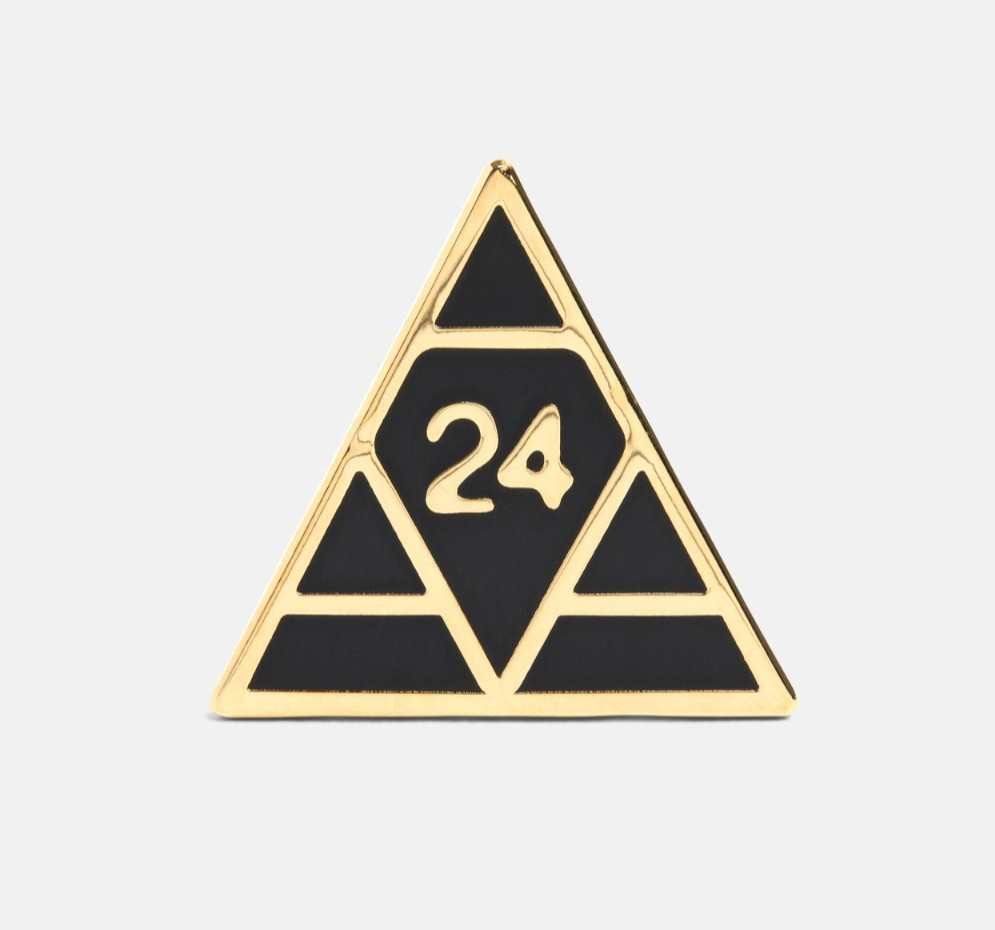 Rare TRI-LOGO Enamel/Metal Pin (A24 Black/ Gold) hereditary,XXX, pearl,midsommar