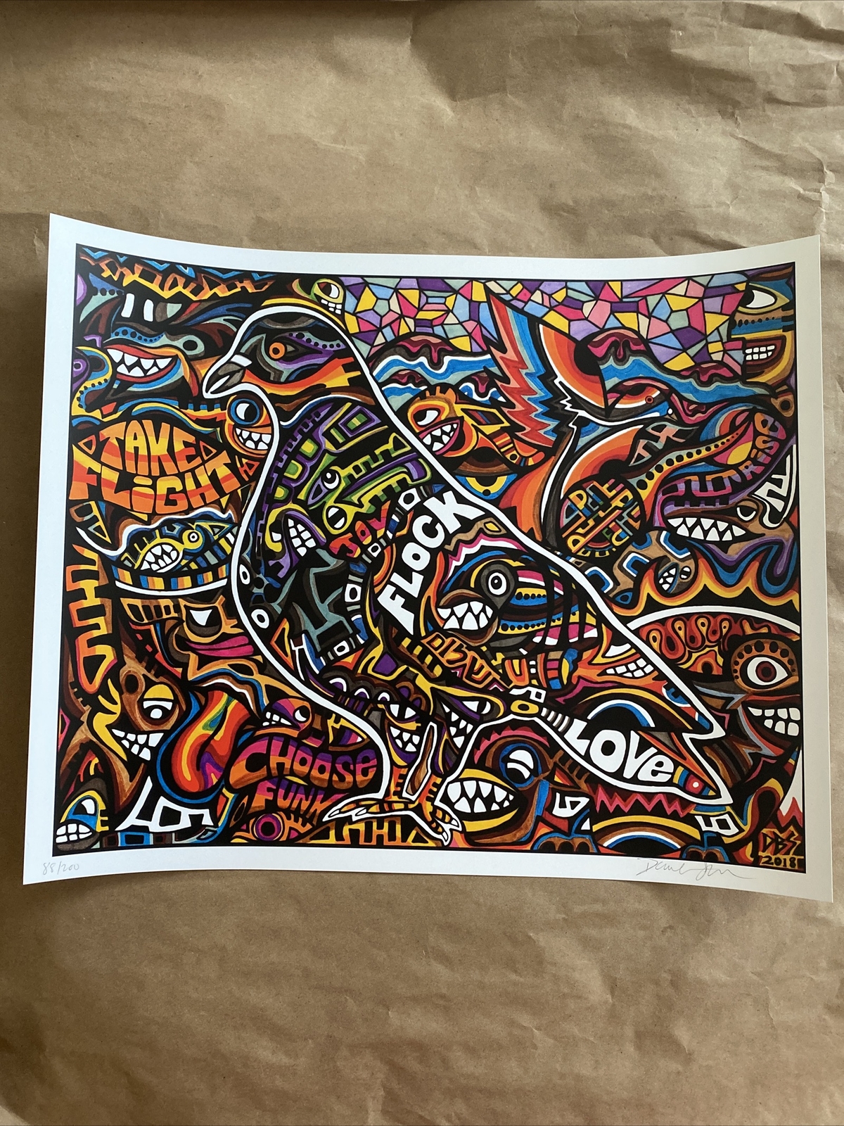 Pigeons Playing Ping Pong Poster Danny Steinman Signed/Numbered #/200 Not Pin