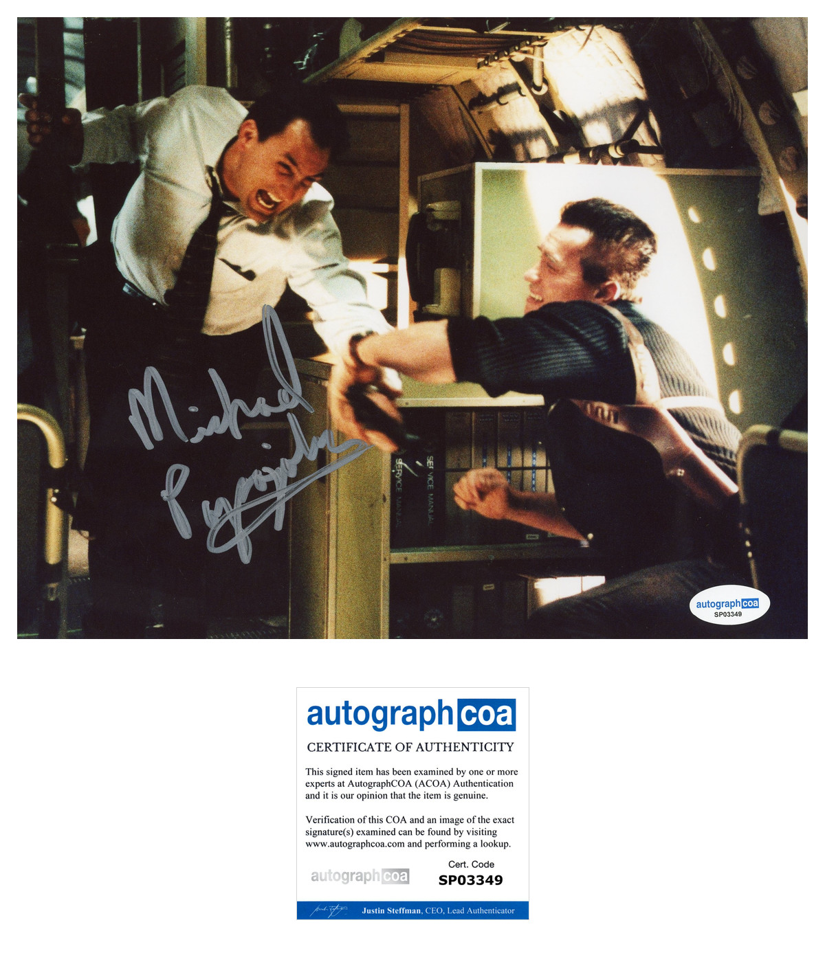 Michael Papajohn ‘Eraser’ Signed 8×10 Photo ‘Schiff’ ACOA