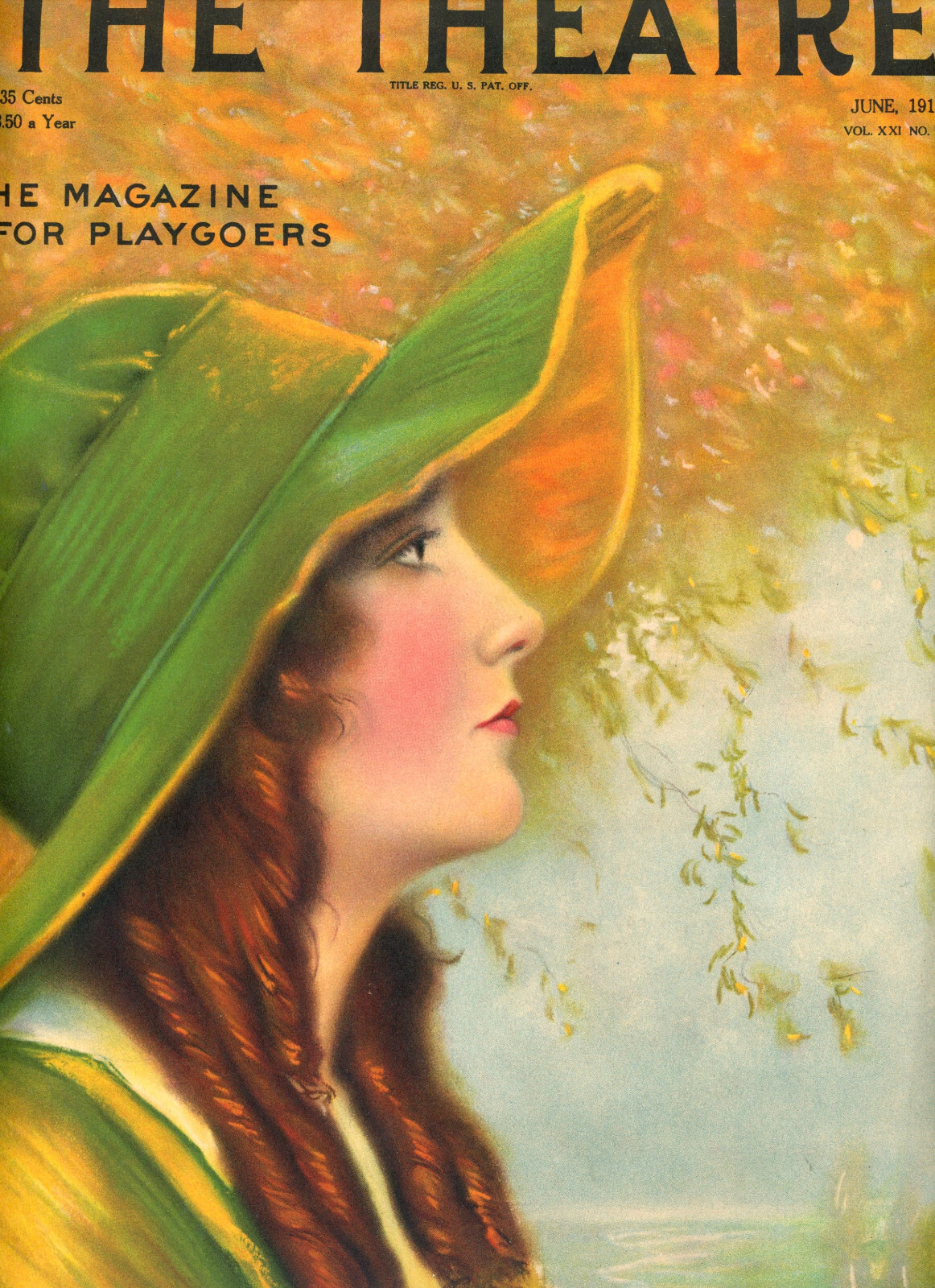 1915 Original Theatre Mag Color Cover Art. Mary Fuller + Columbia Records Ad