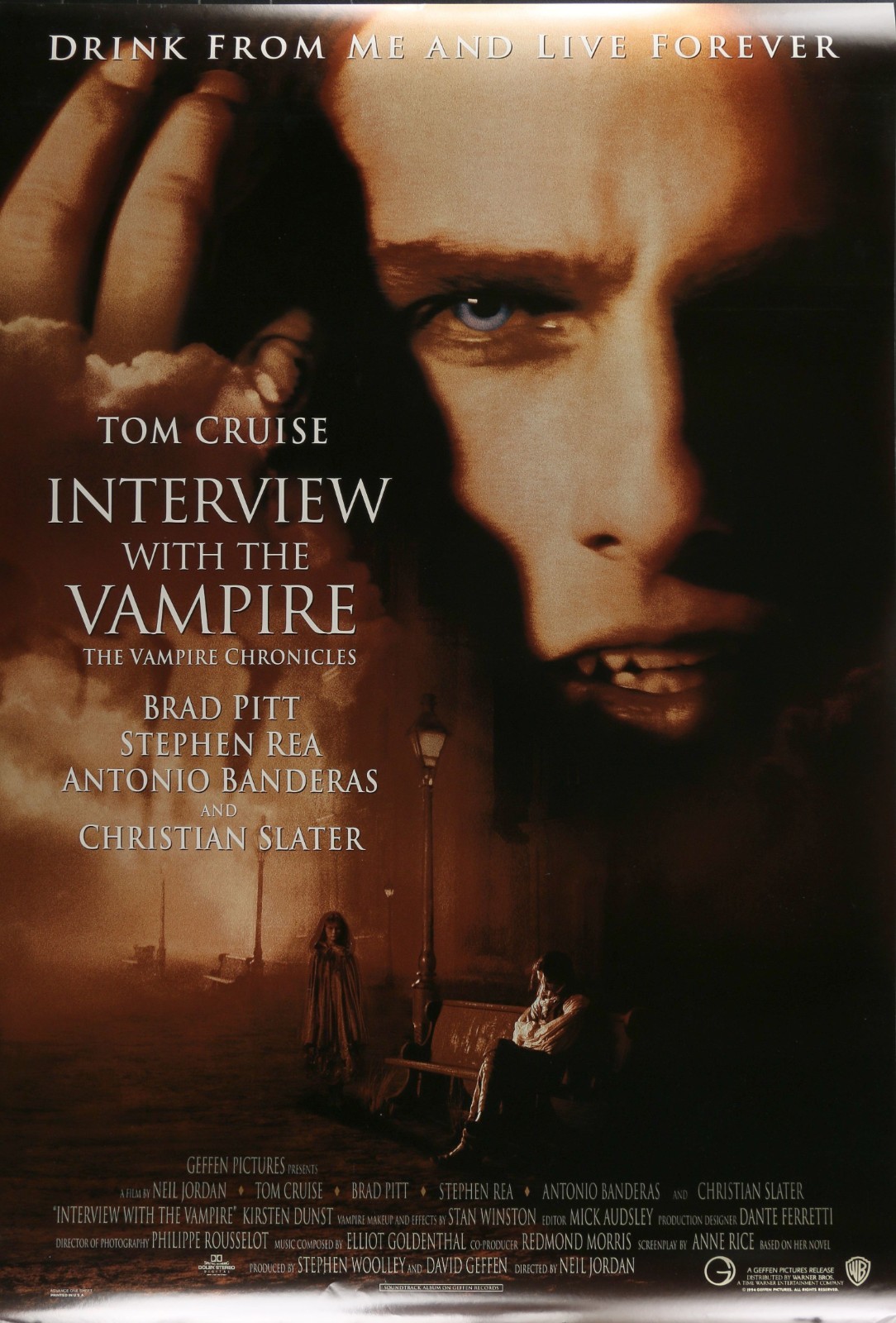 Interview With The Vampire original DS movie poster 27×40 1994 Tom Cruise , Pitt