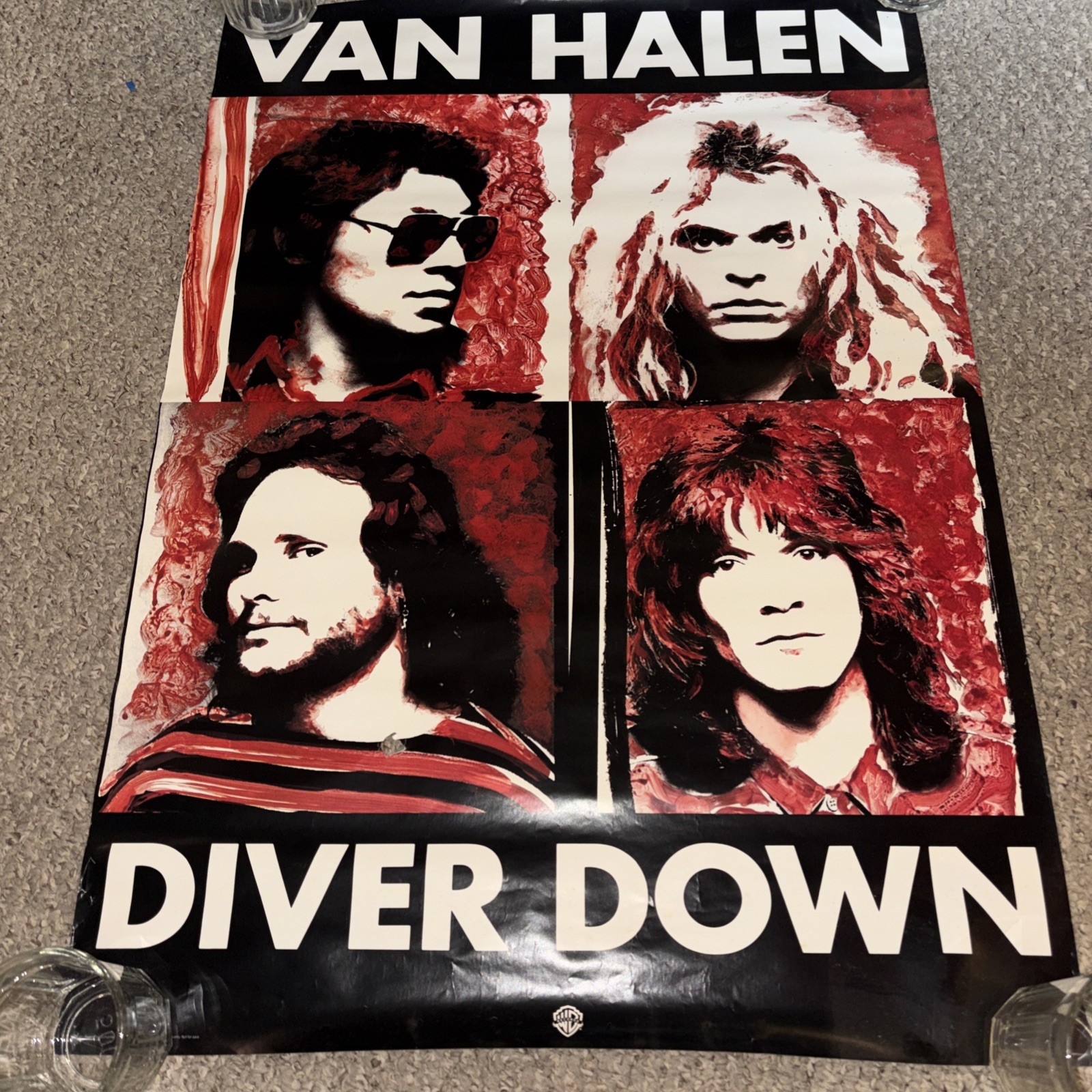 Original 1982 Van Halen DIVER DOWN PROMO POSTER 24 X 35 Warner Brothers Read