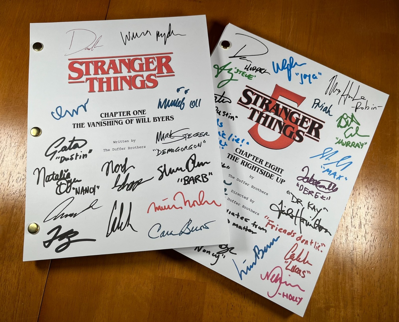 Stranger Things Pilot & Series Finale Scripts Signed- Autograph Reprints