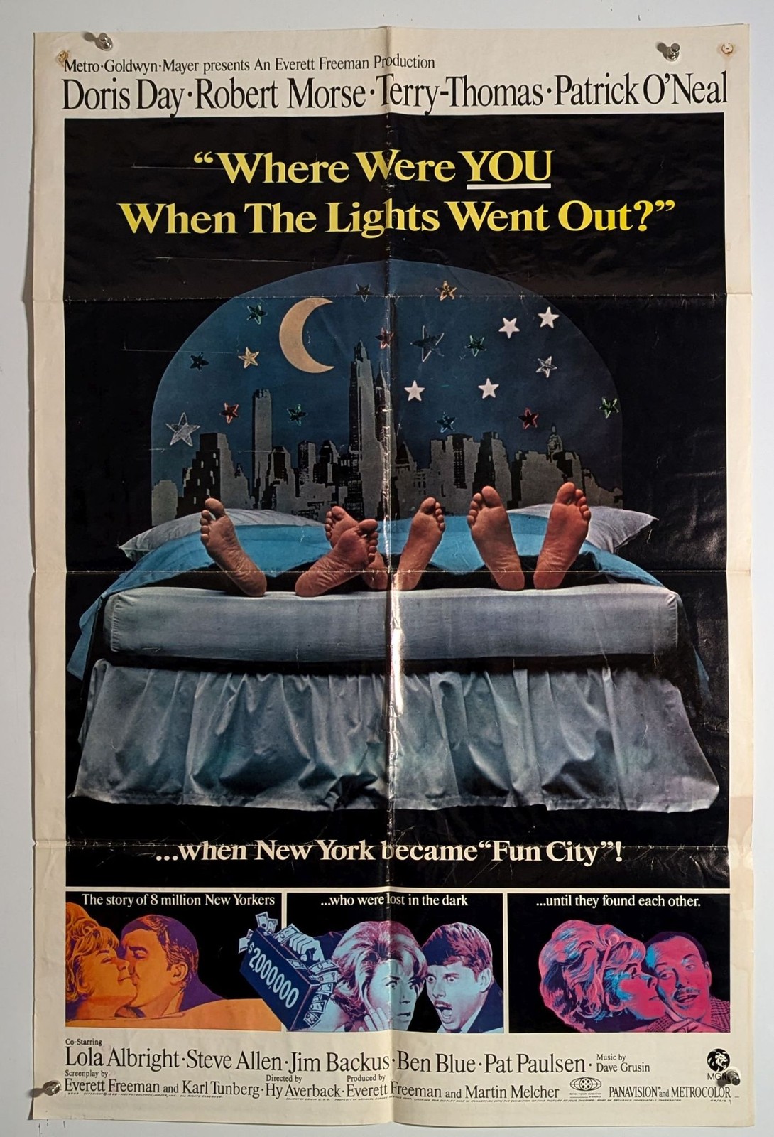 MGM Original Movie Poster Where Were You When The Lights Went Out 1968 Doris Day