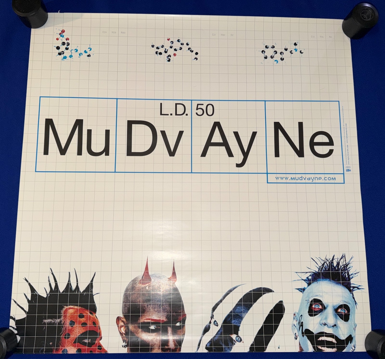 vintage 2000 Mudvayne LD 50 PROMO POSTER UNUSED Epic 24x24in