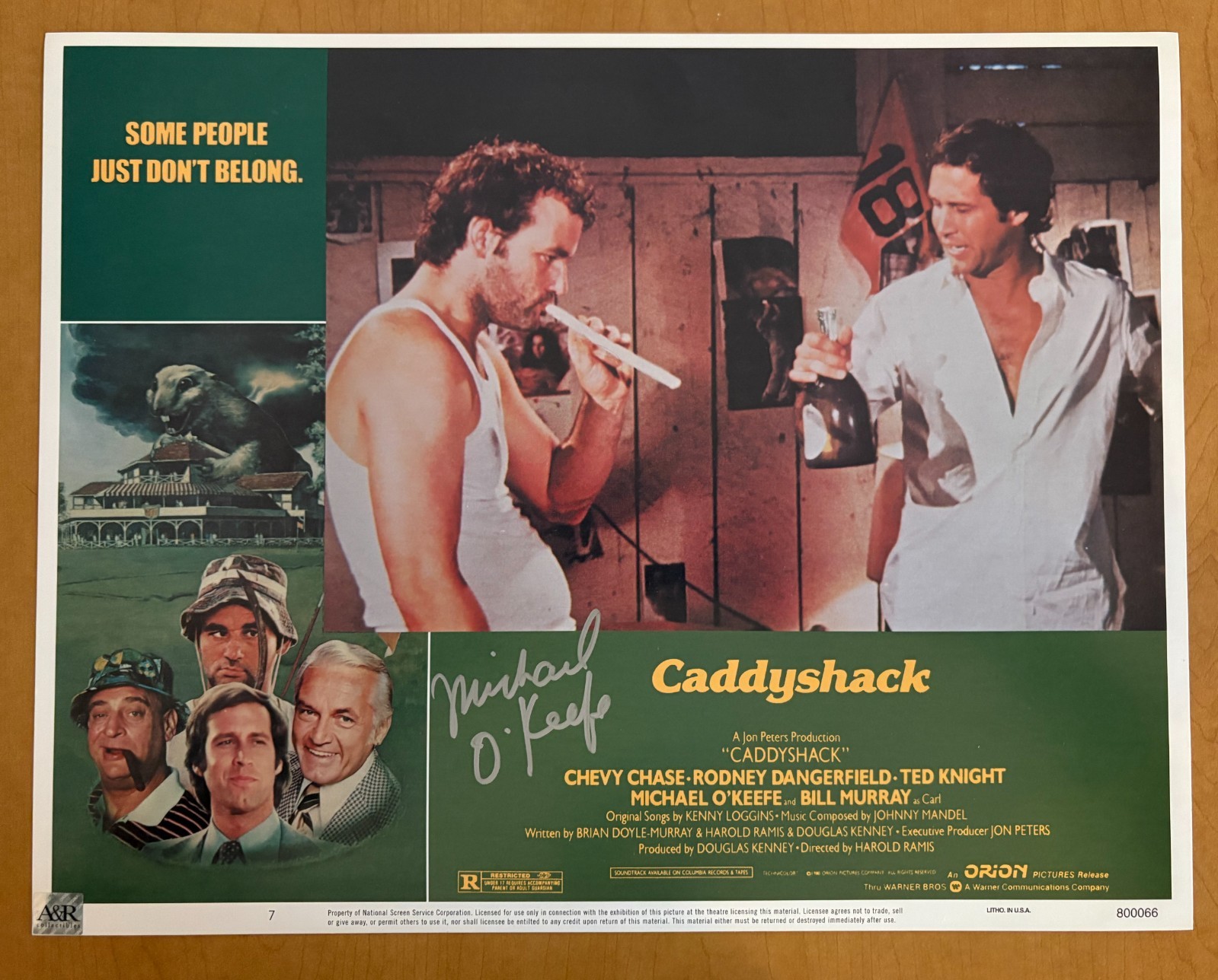 Michael O’Keefe Signed Caddyshack Movie Lobby Card #7 – 11×14 Inches