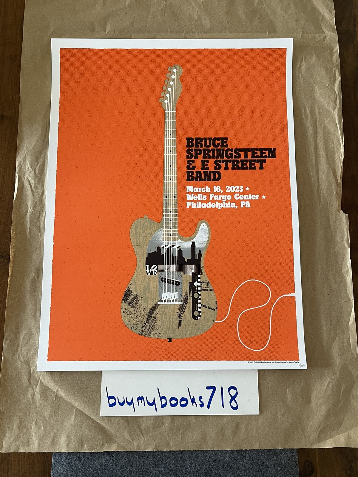 BRUCE SPRINGSTEEN – WORLD TOUR – PHILADELPHIA POSTER – HAND-NUMBERED /350 RARE!
