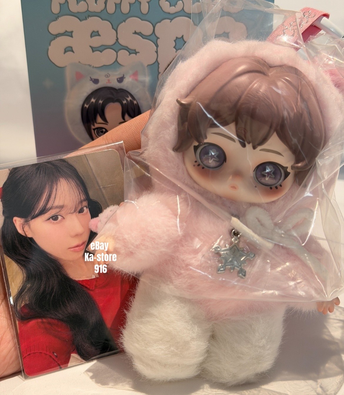Aespa POP MART BLIND BOX FLUFFY OFFICIAL JELLY PLUSH DOLL HIDDEN VER + PC #KPGI