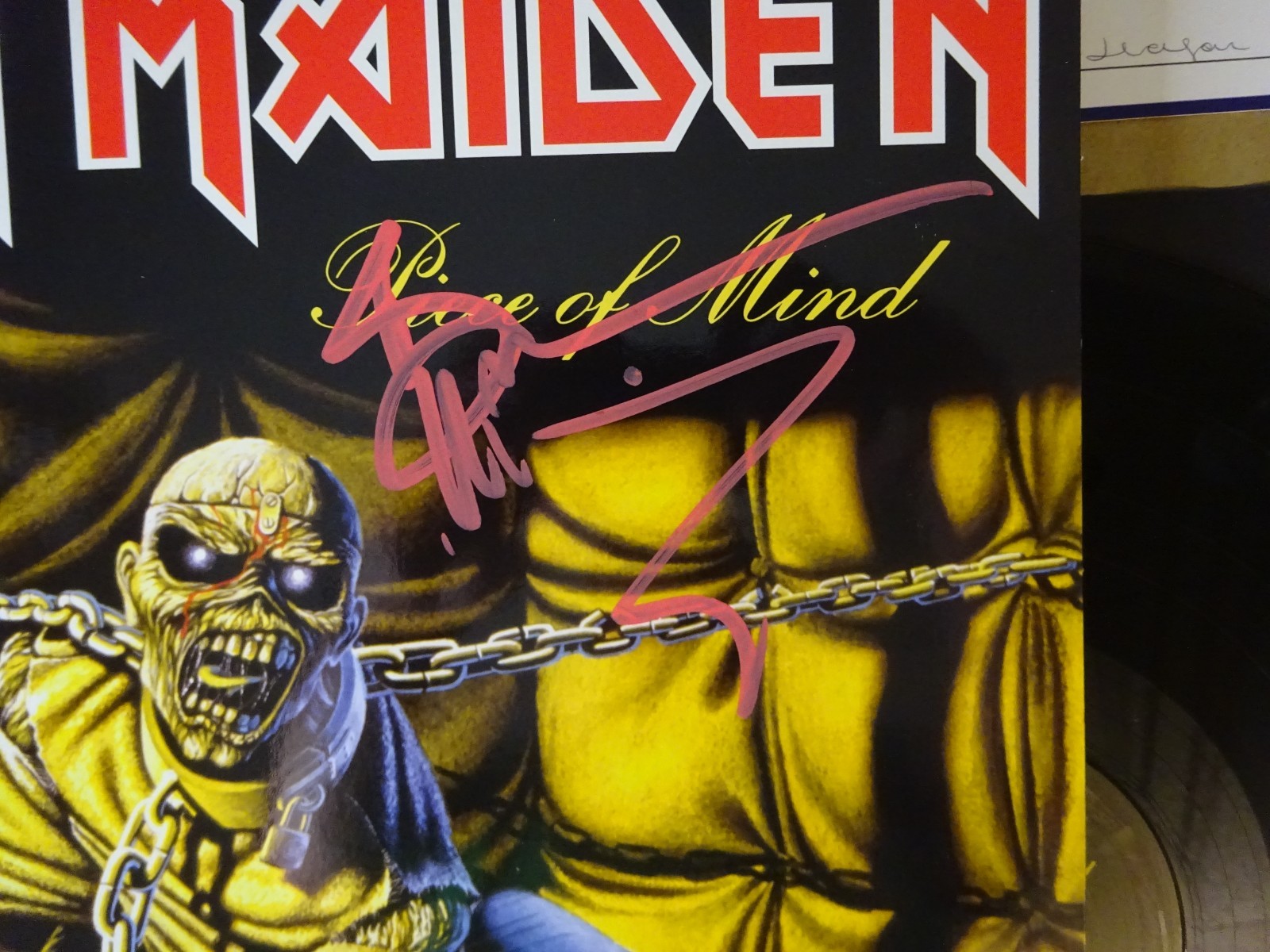 Signed Bruce Dickinson Autographed Iron Maiden Vinyl Album Monster Mania COA